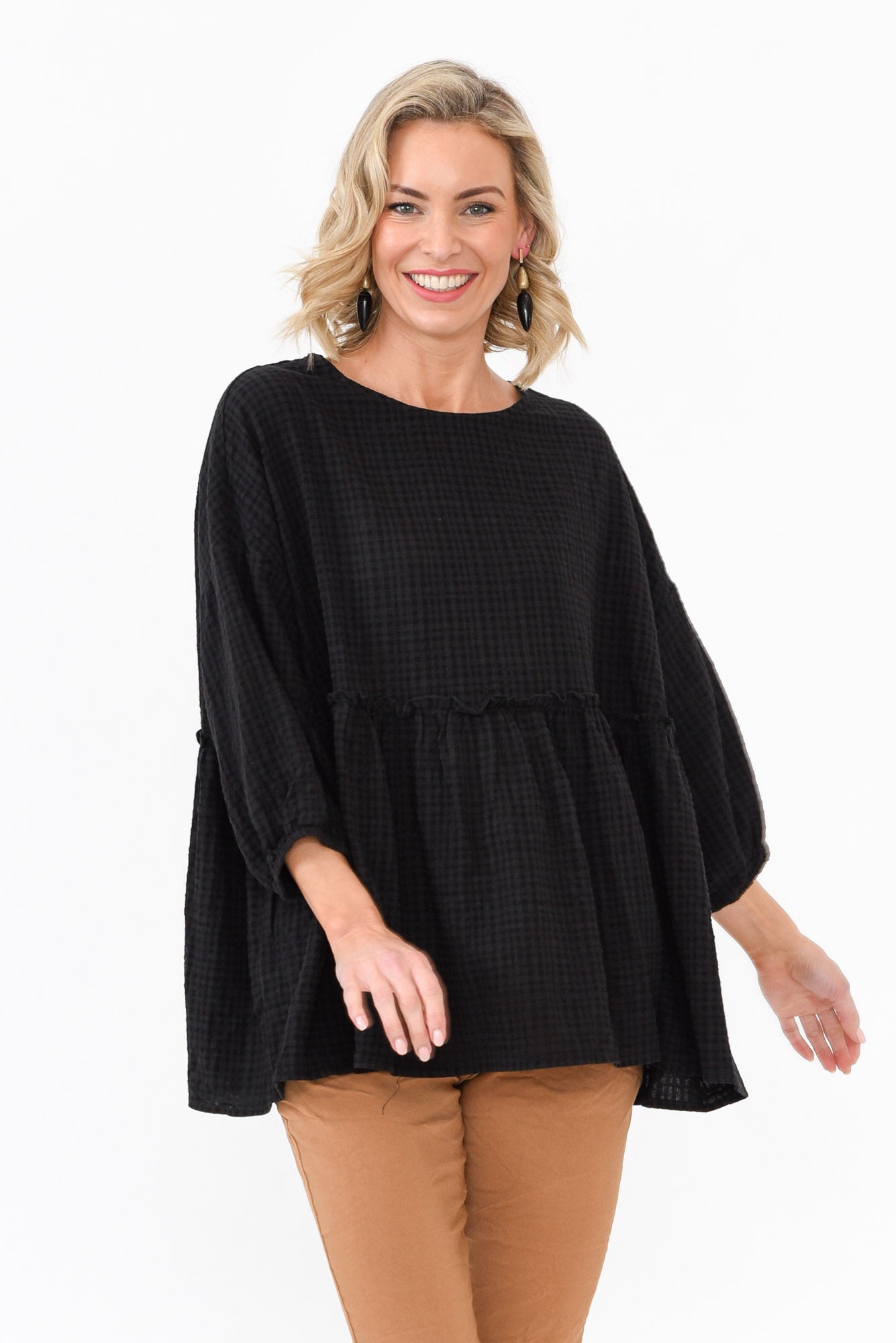 Braun Black Cotton Top