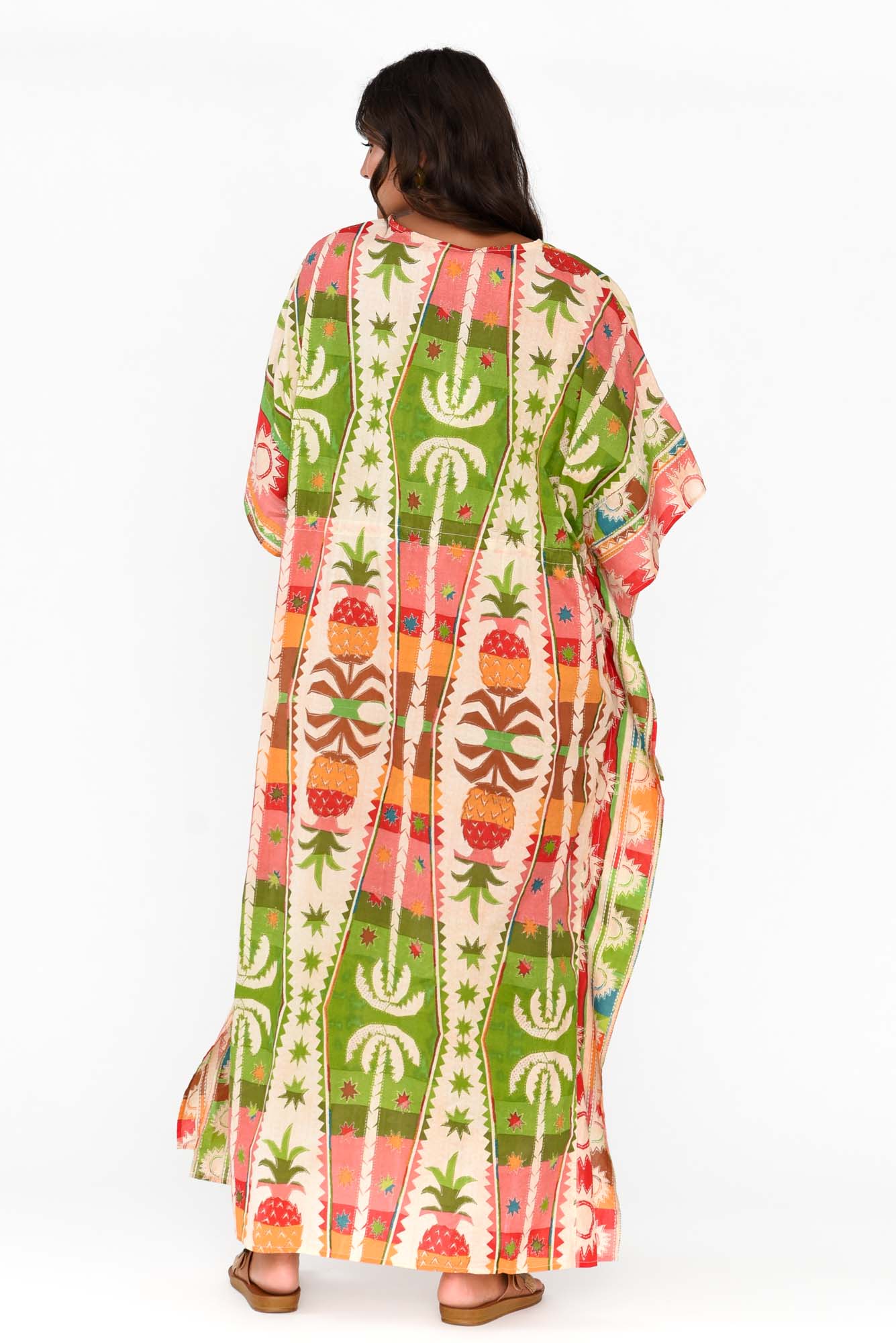 Chico Tropical Cotton Drawstring Kaftan