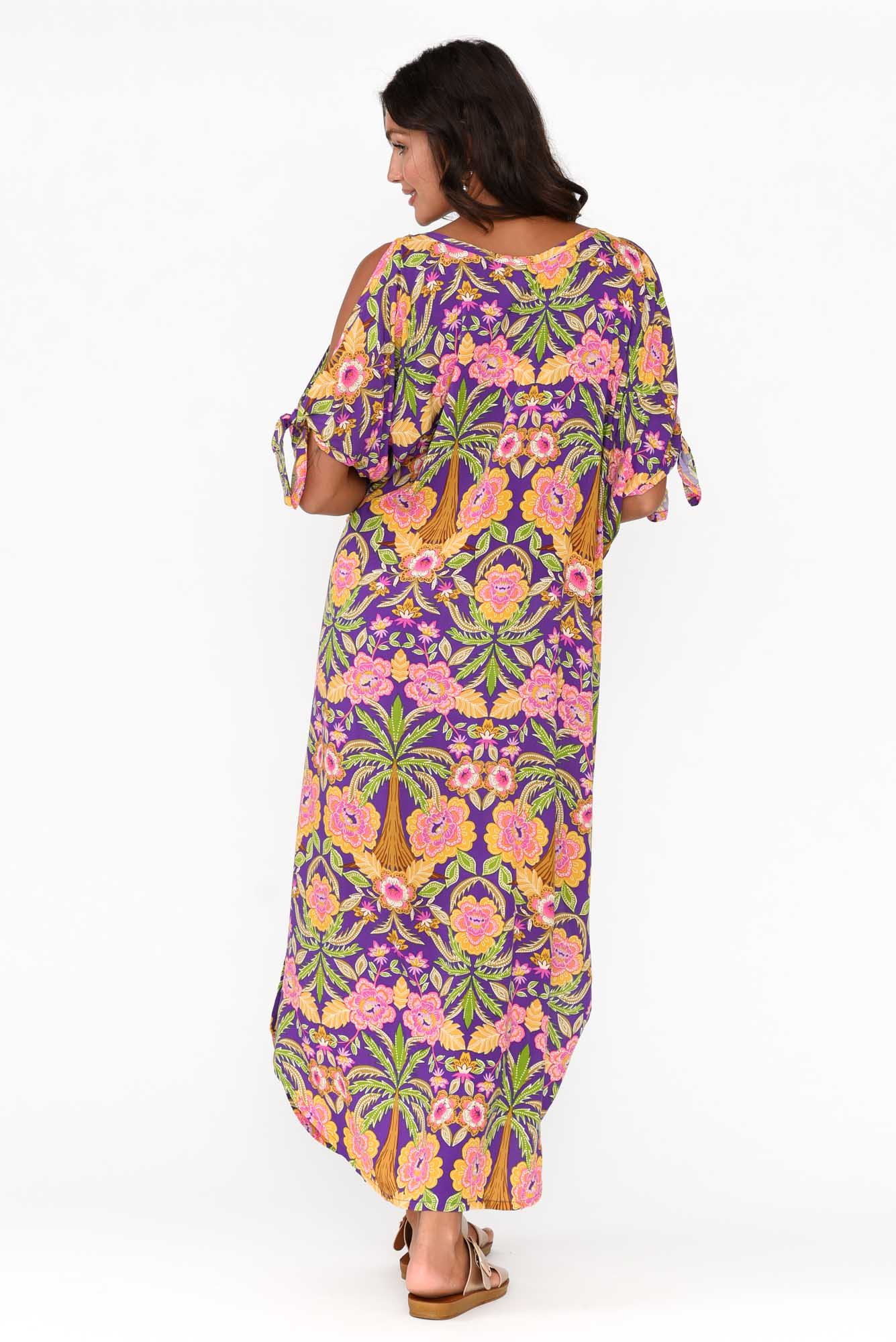 Marika Purple Paradise Cold Shoulder Kaftan