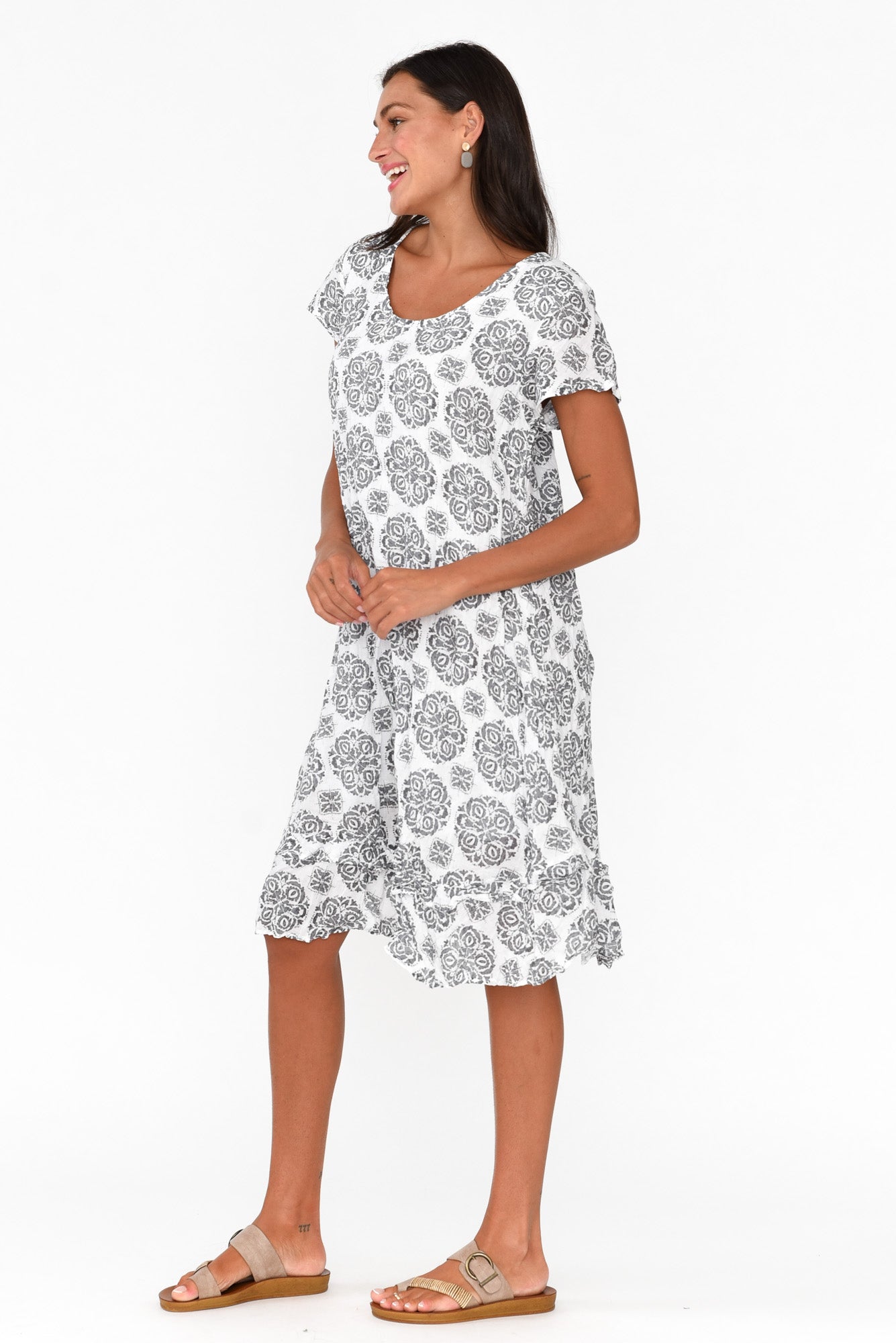 Lauren Grey Fiesta Crinkle Cotton Dress