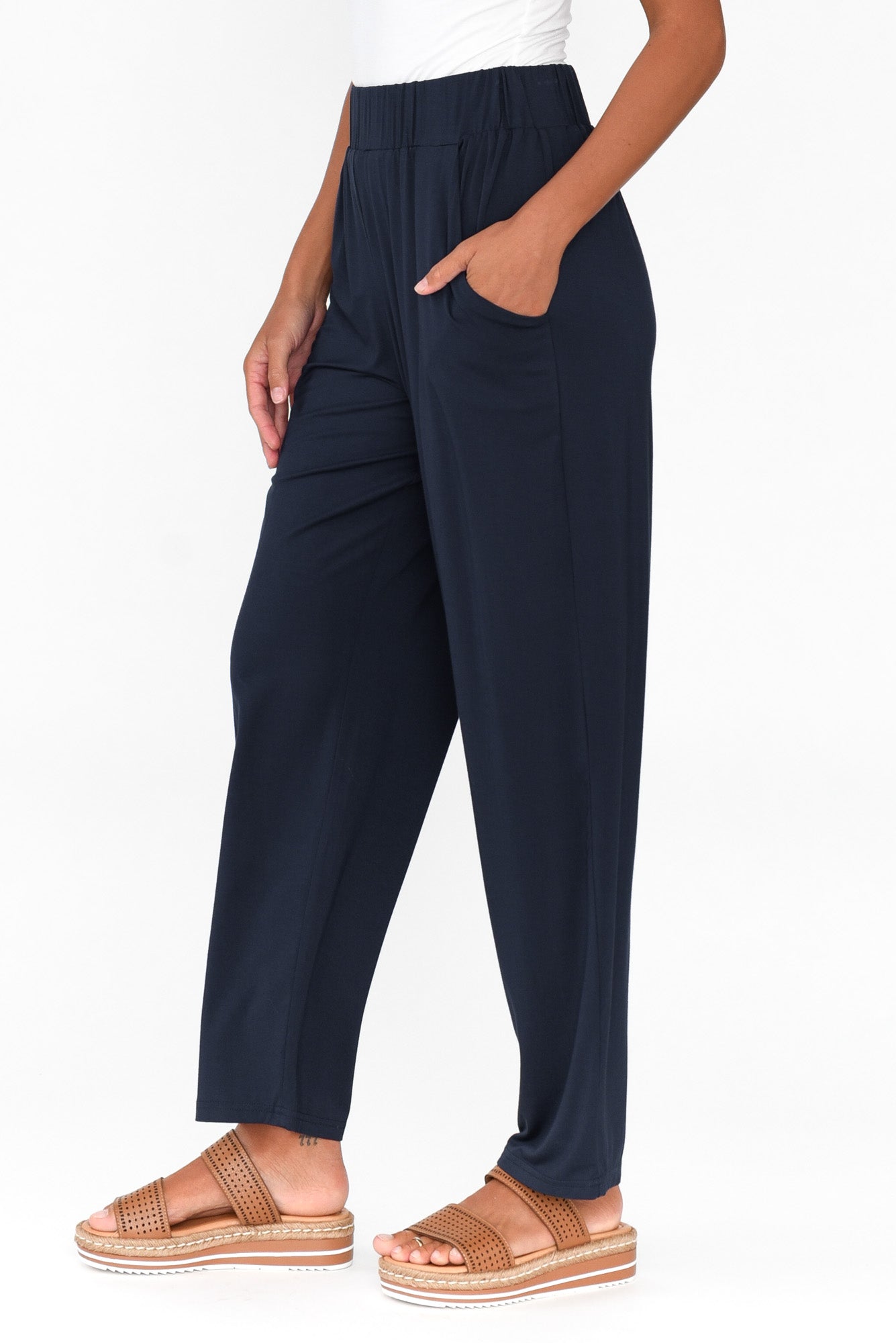 Rosella Navy Bamboo Pant