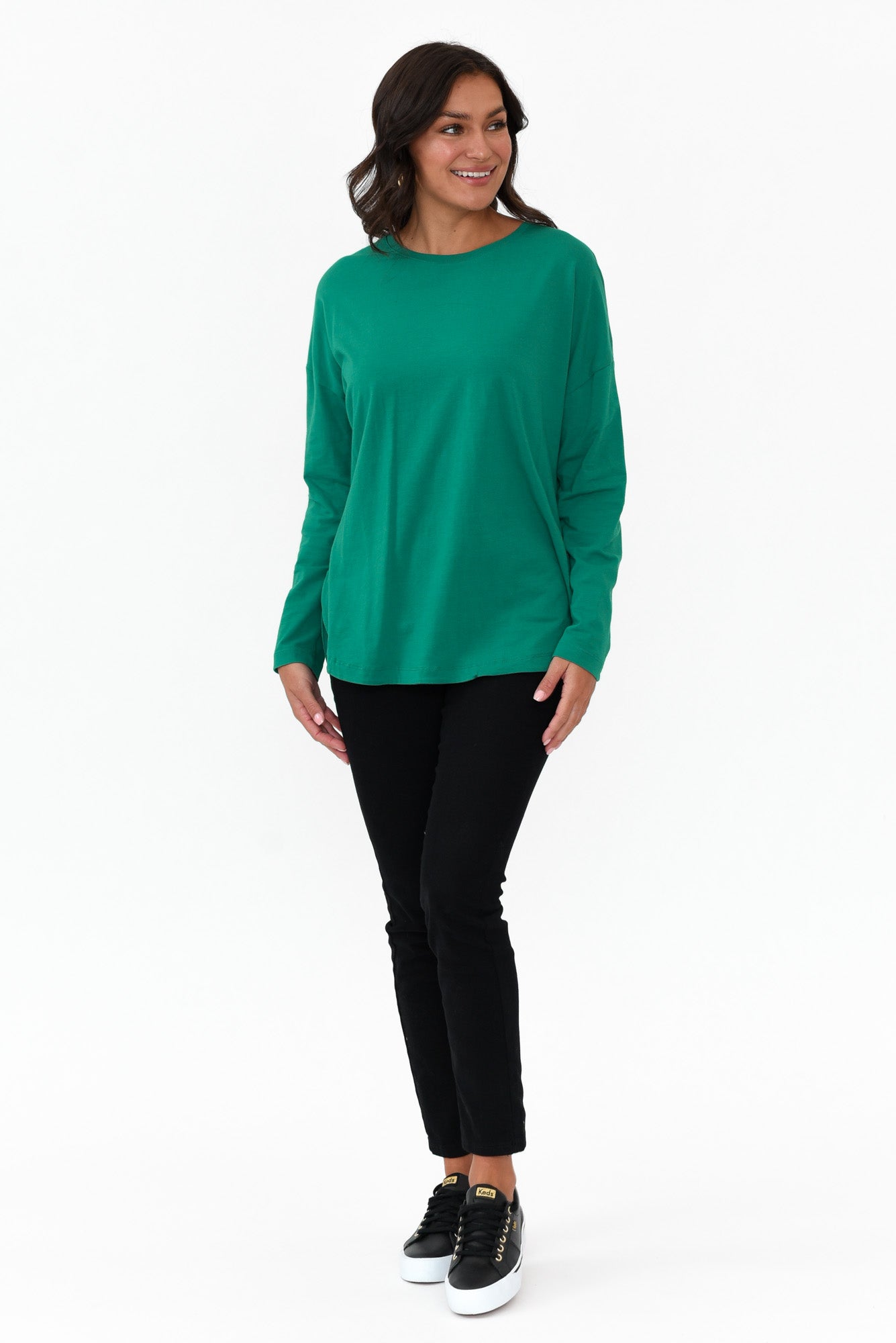 Society Teal Cotton Long Sleeve Tee