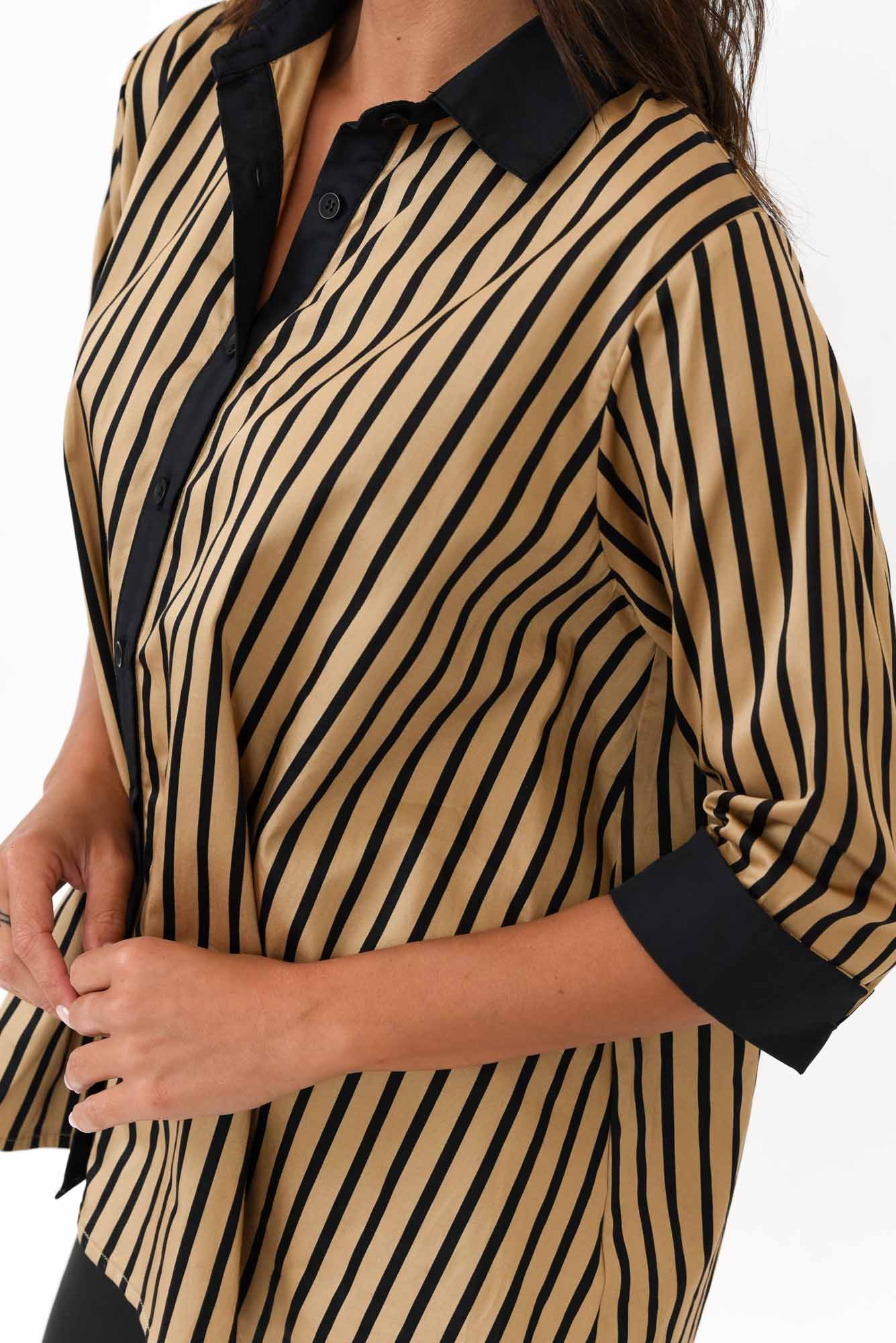 Knightley Black Stripe Cotton Shirt