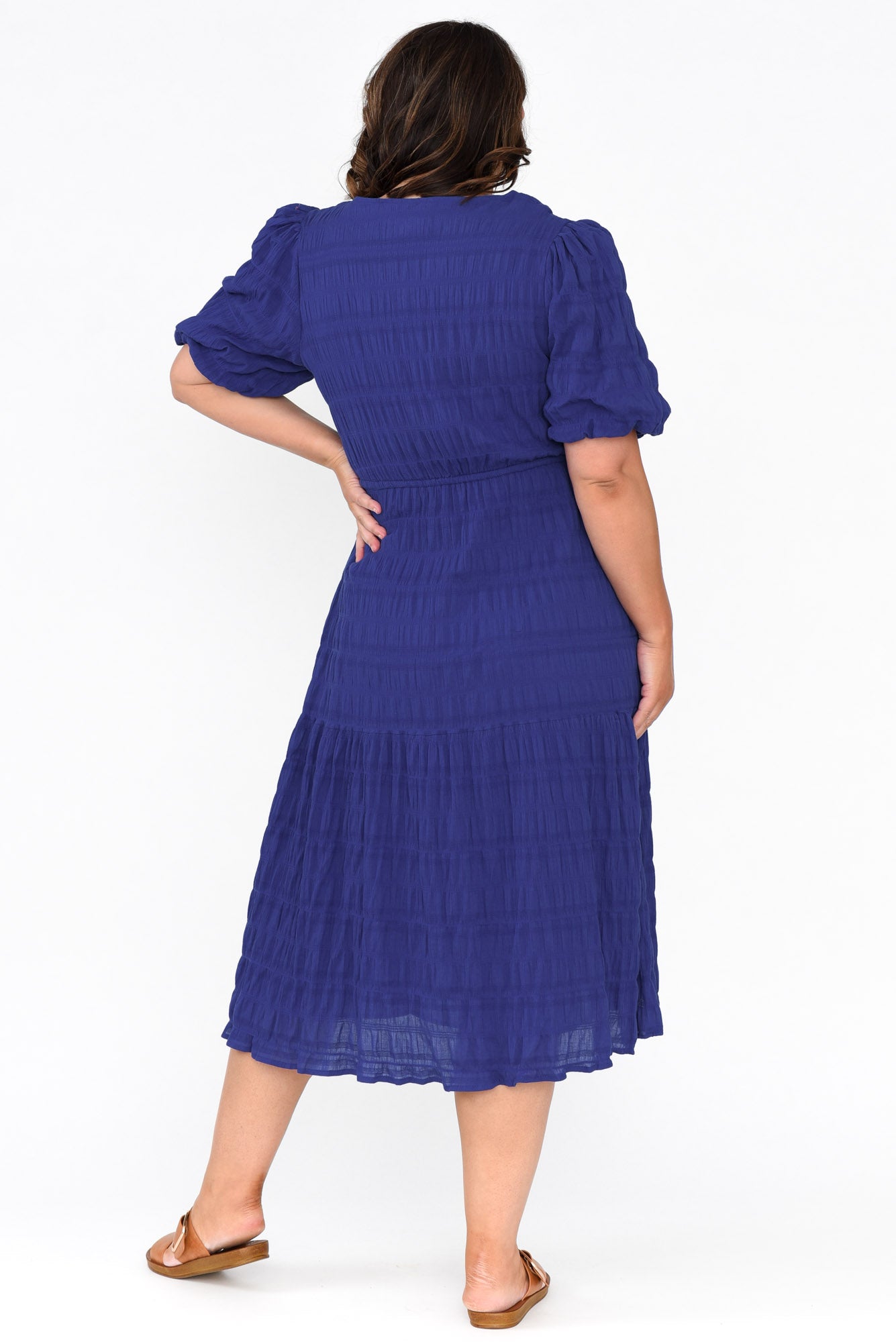Rava Cobalt Cotton Tie Dress