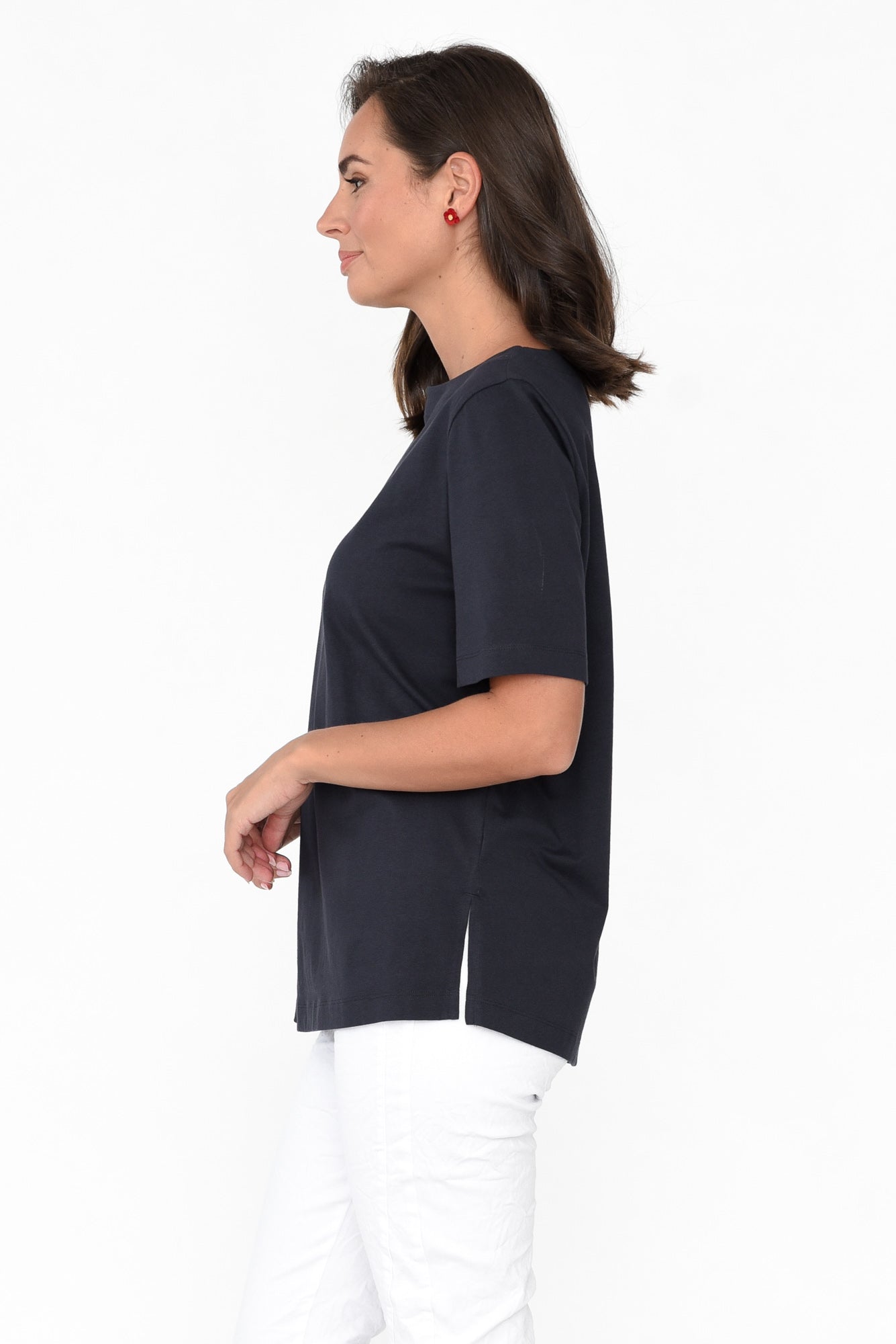 Rosalie Charcoal Cotton Tee