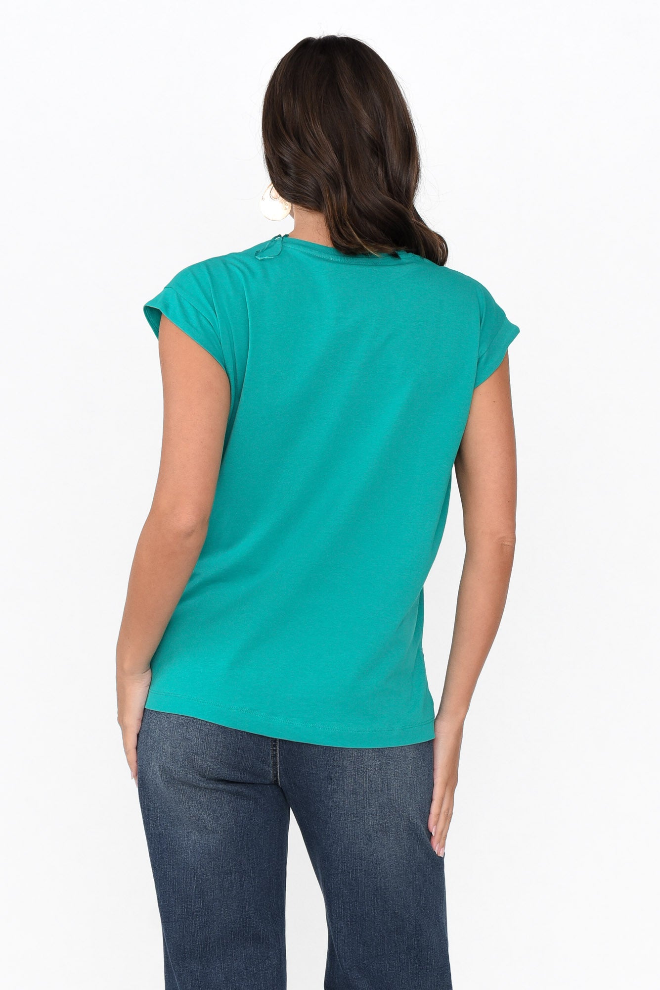 Michaela Jade Green Cotton Top