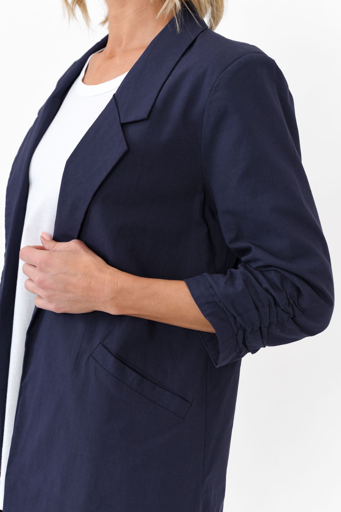 Figaro Navy Cotton Blazer