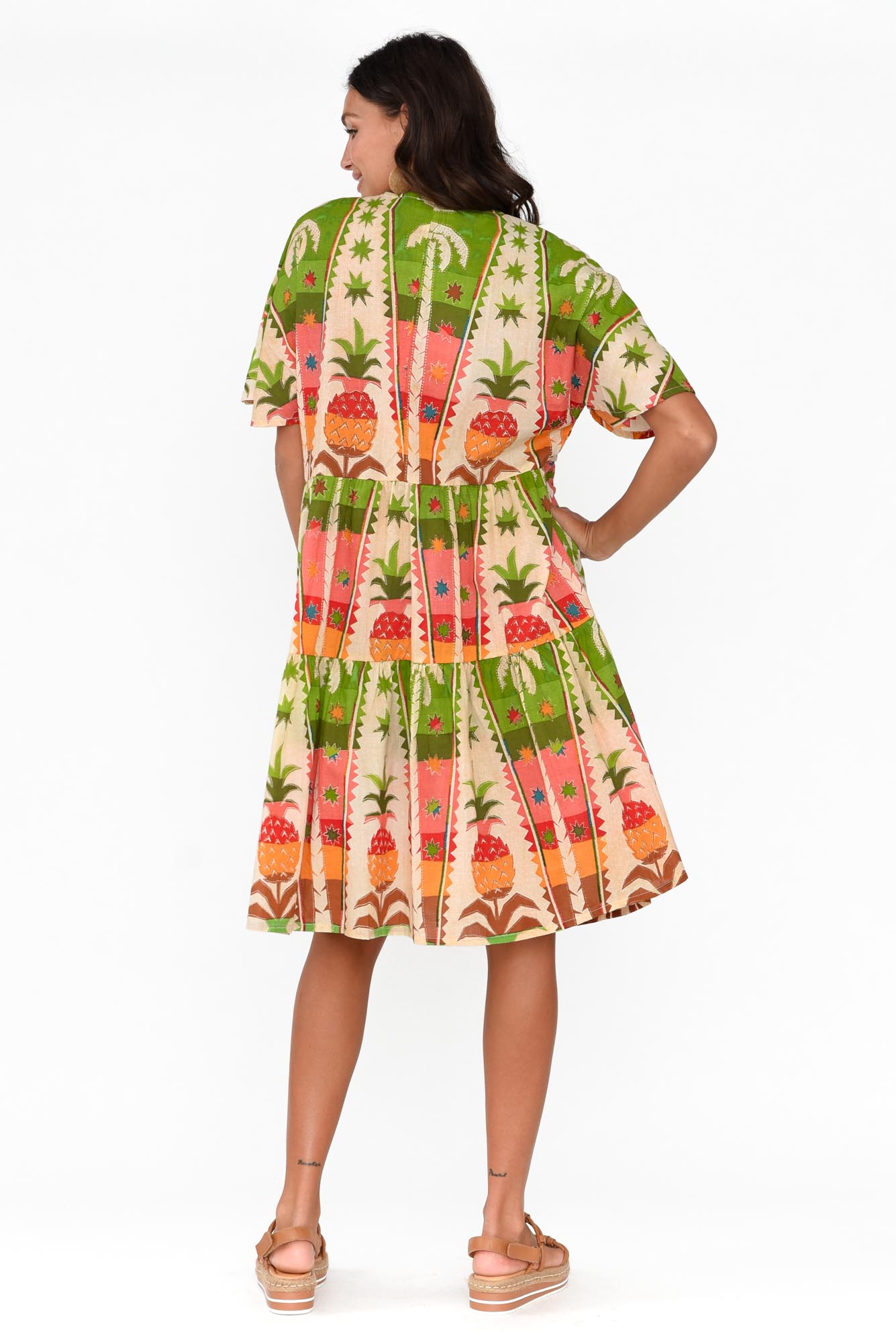 Lola Tropical Cotton Tier Dress