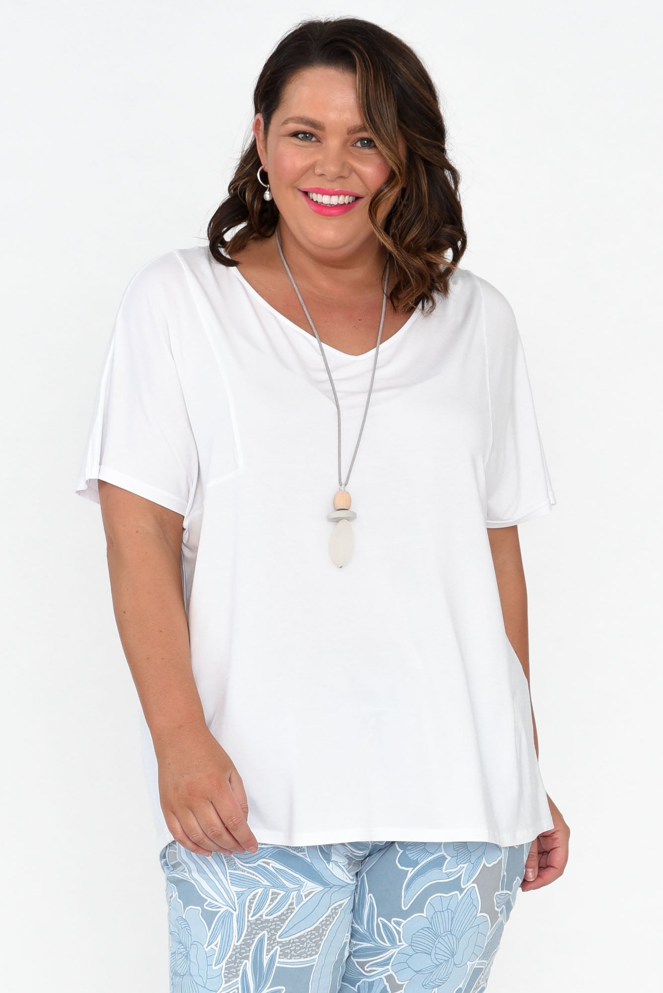 Ivy White Micro Modal Swing Tee