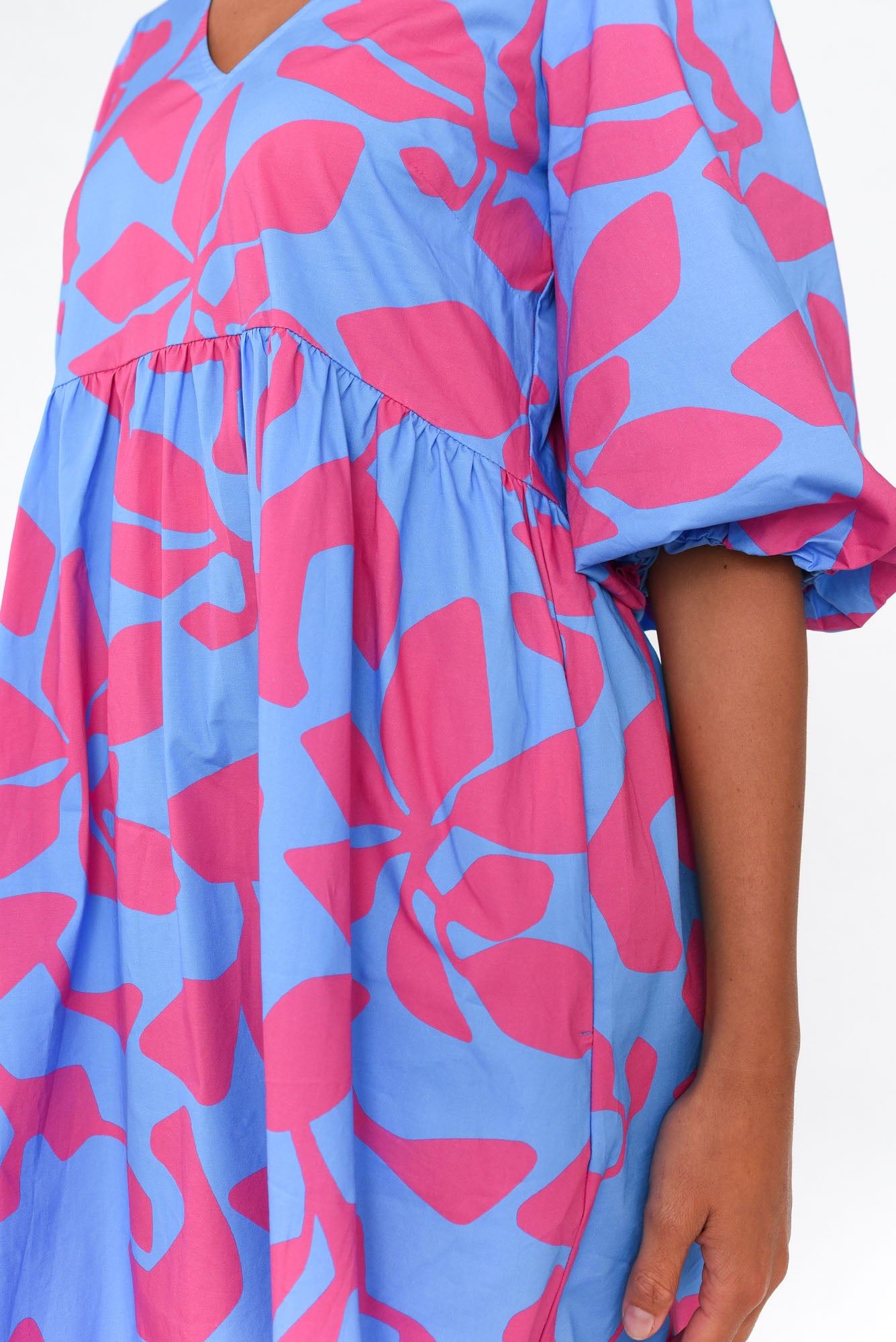 Darla Vivid Leaf Cotton Poplin Dress