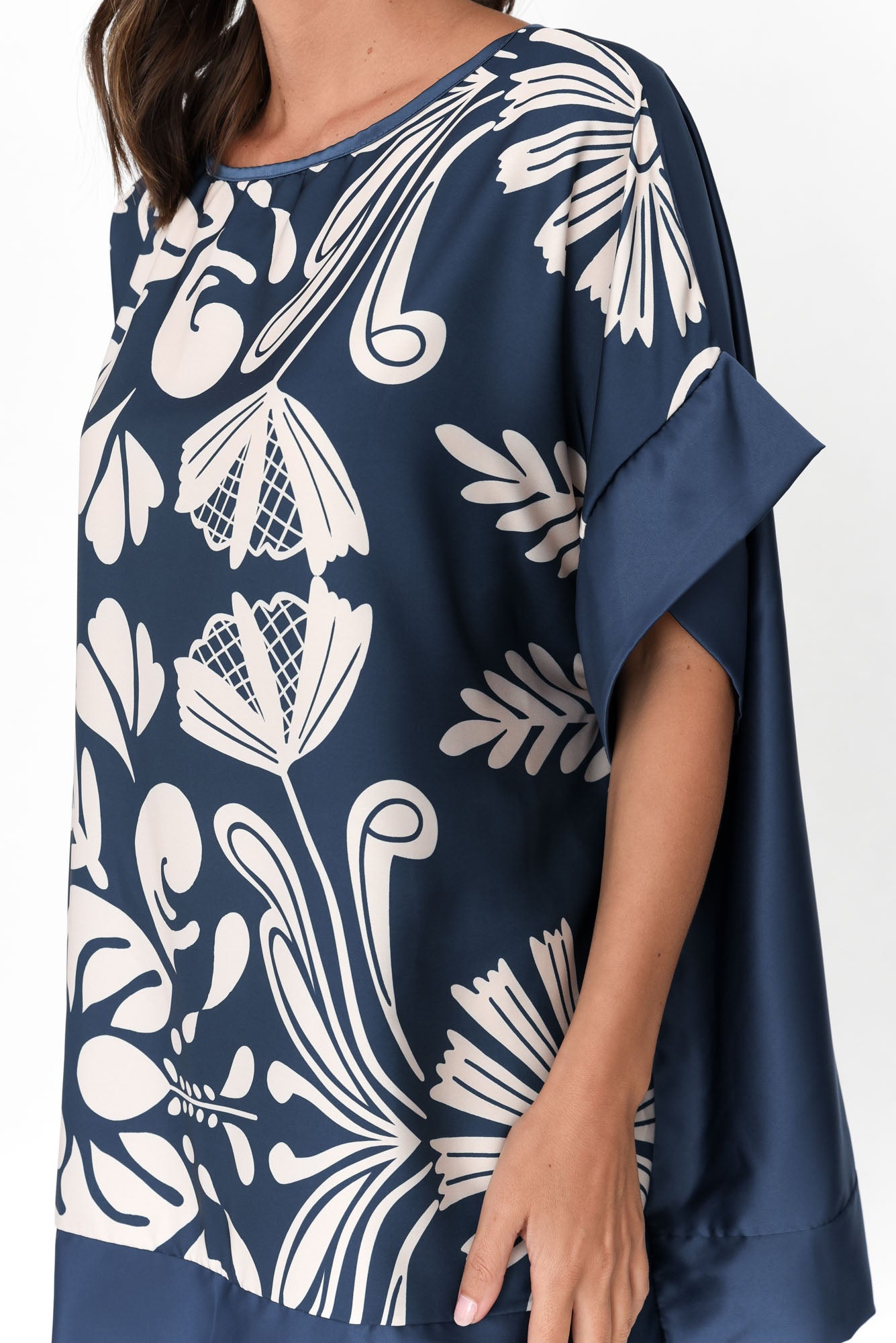 Terni Blue Floral Gloss Top