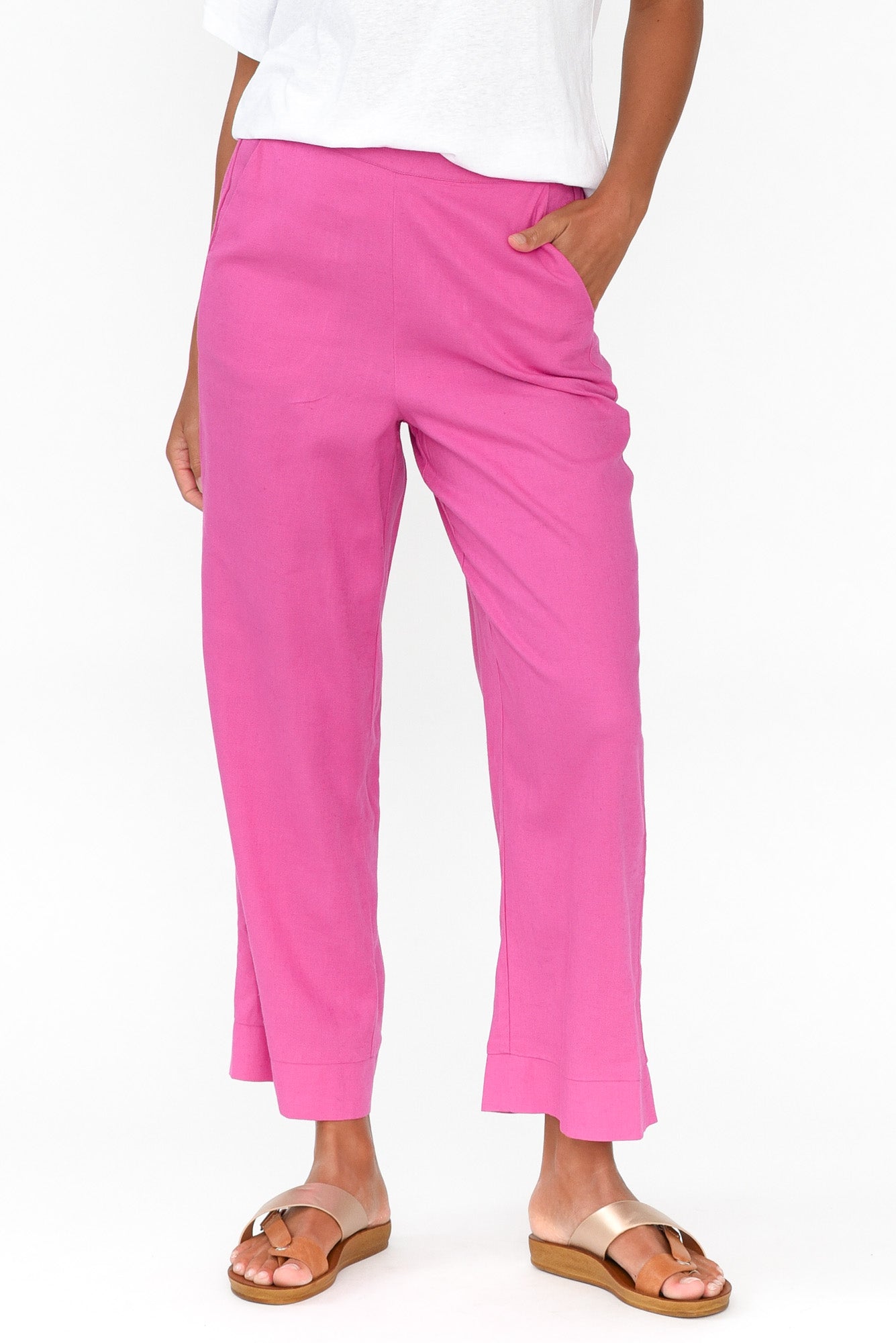 Parker Hot Pink Linen Blend Pant