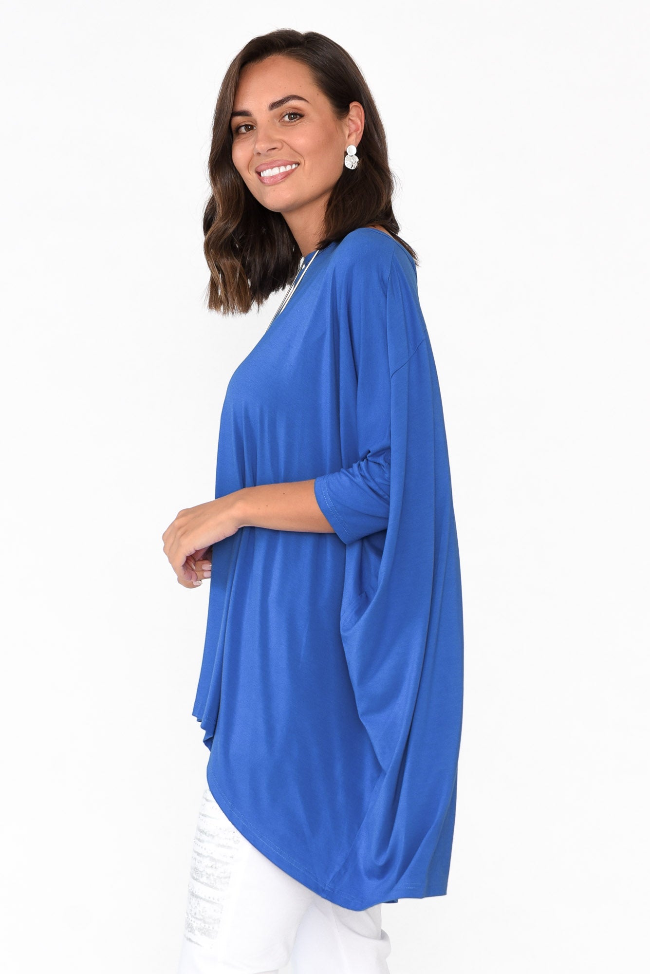 Simplicity Cobalt Bamboo Drape Top