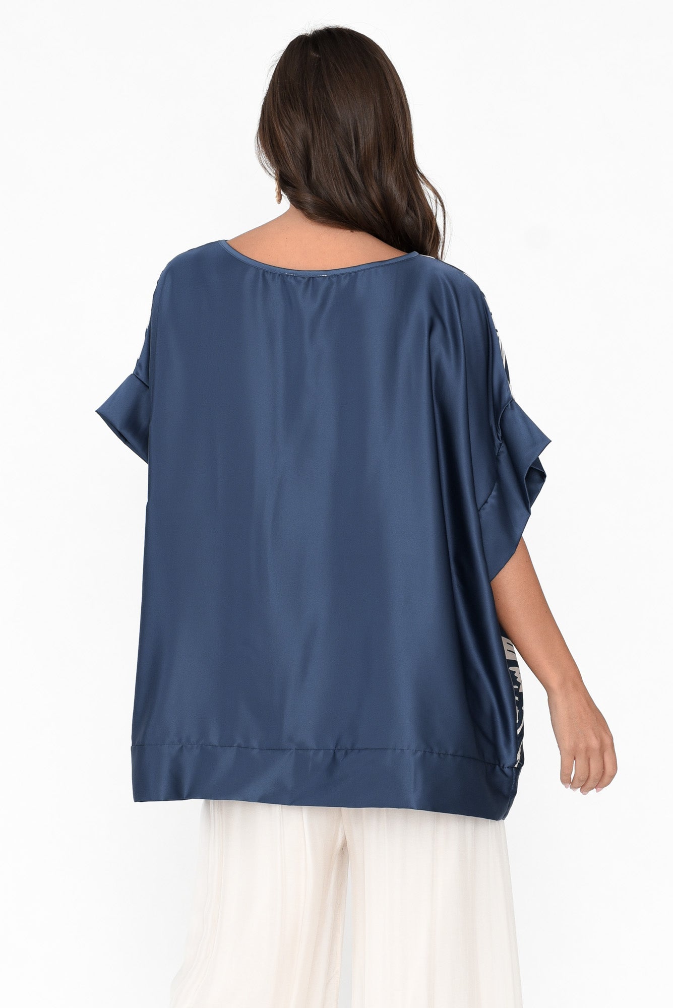 Terni Blue Floral Gloss Top