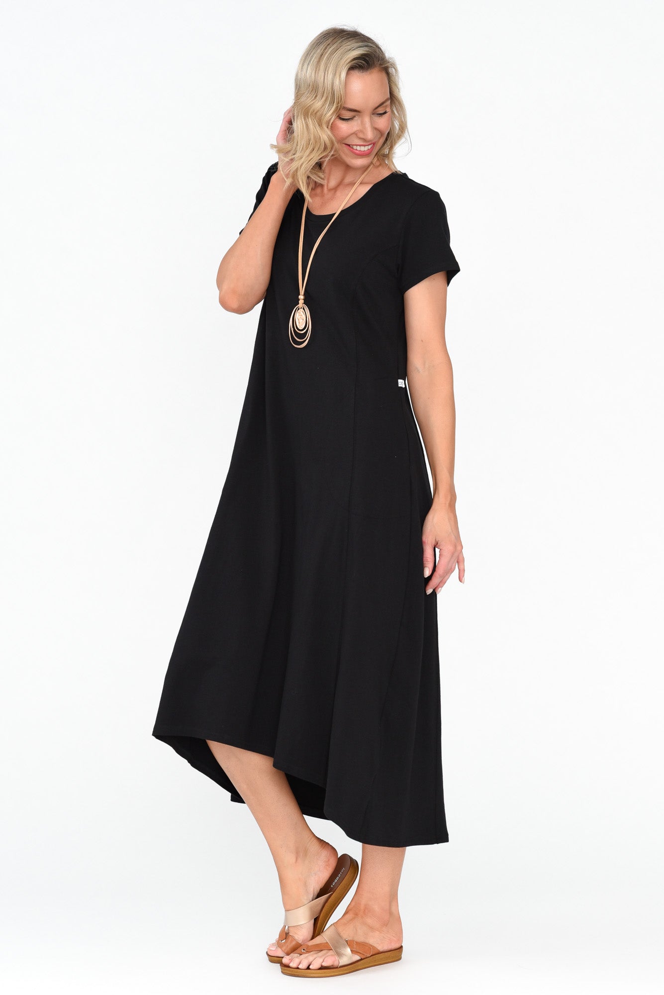 Patrick Black Cotton Pocket Dress