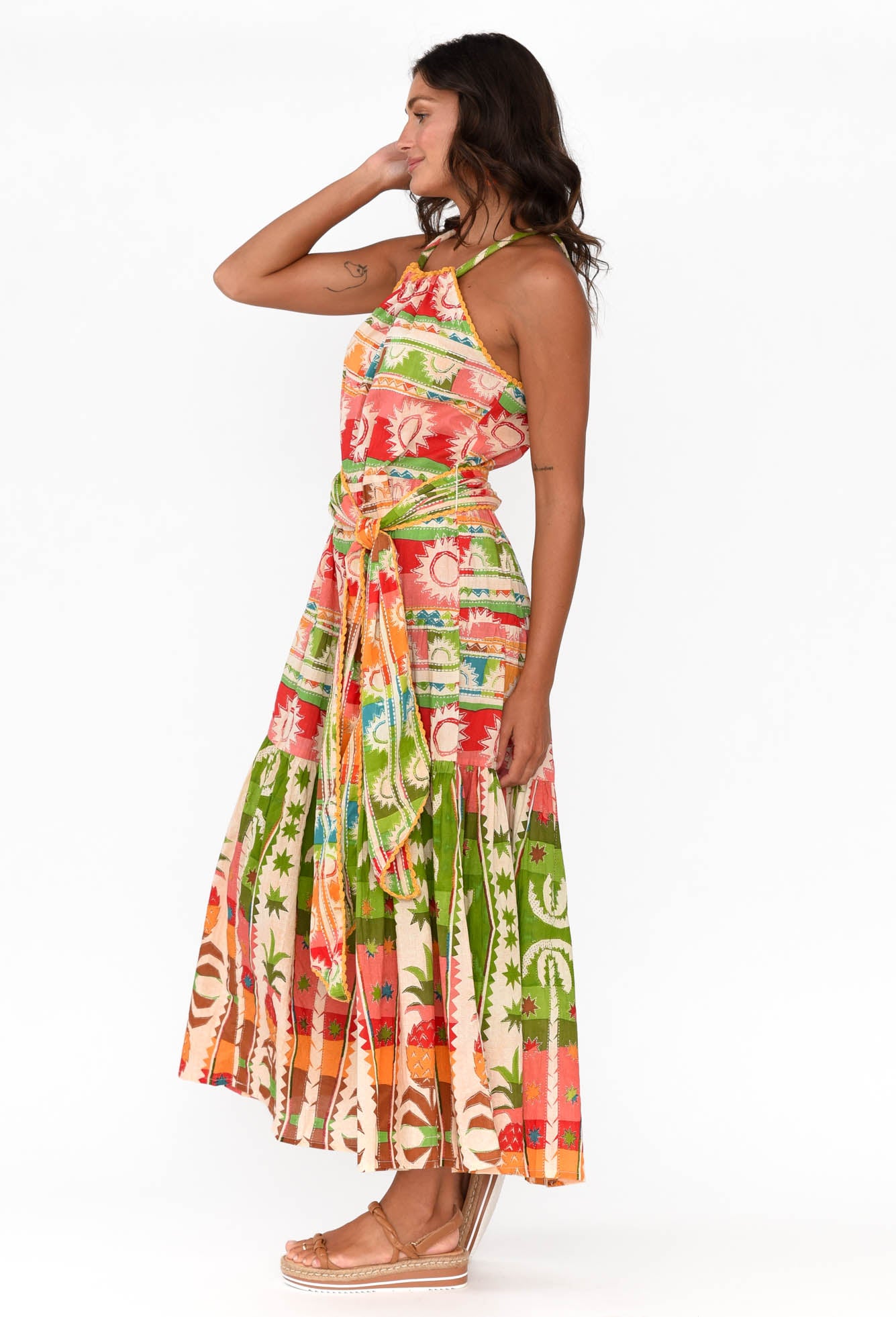 Pinata Tropical Cotton Halter Dress