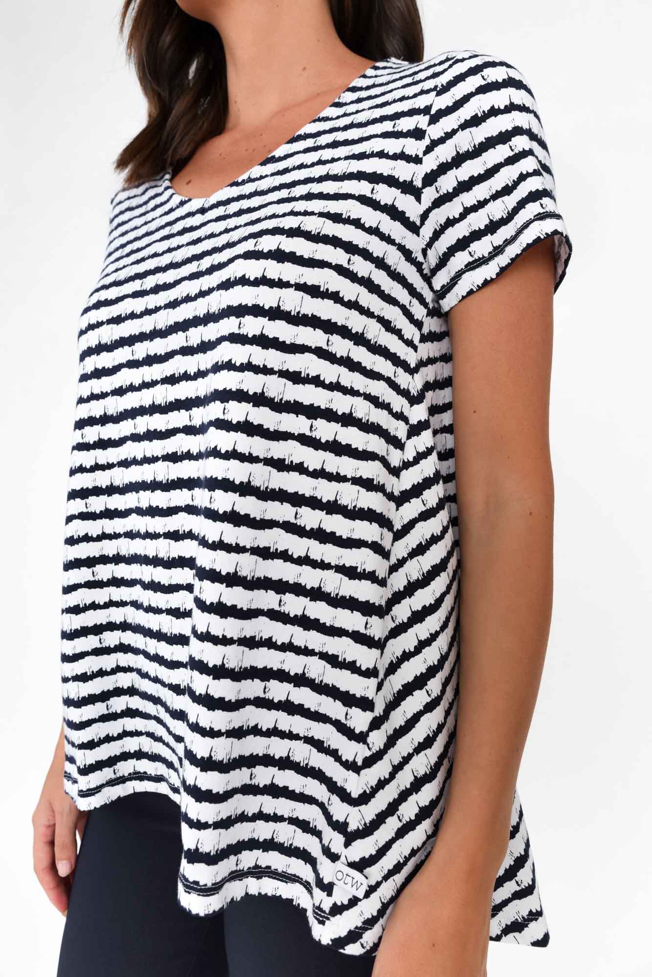 Montreal Navy Stripe Cotton Tee