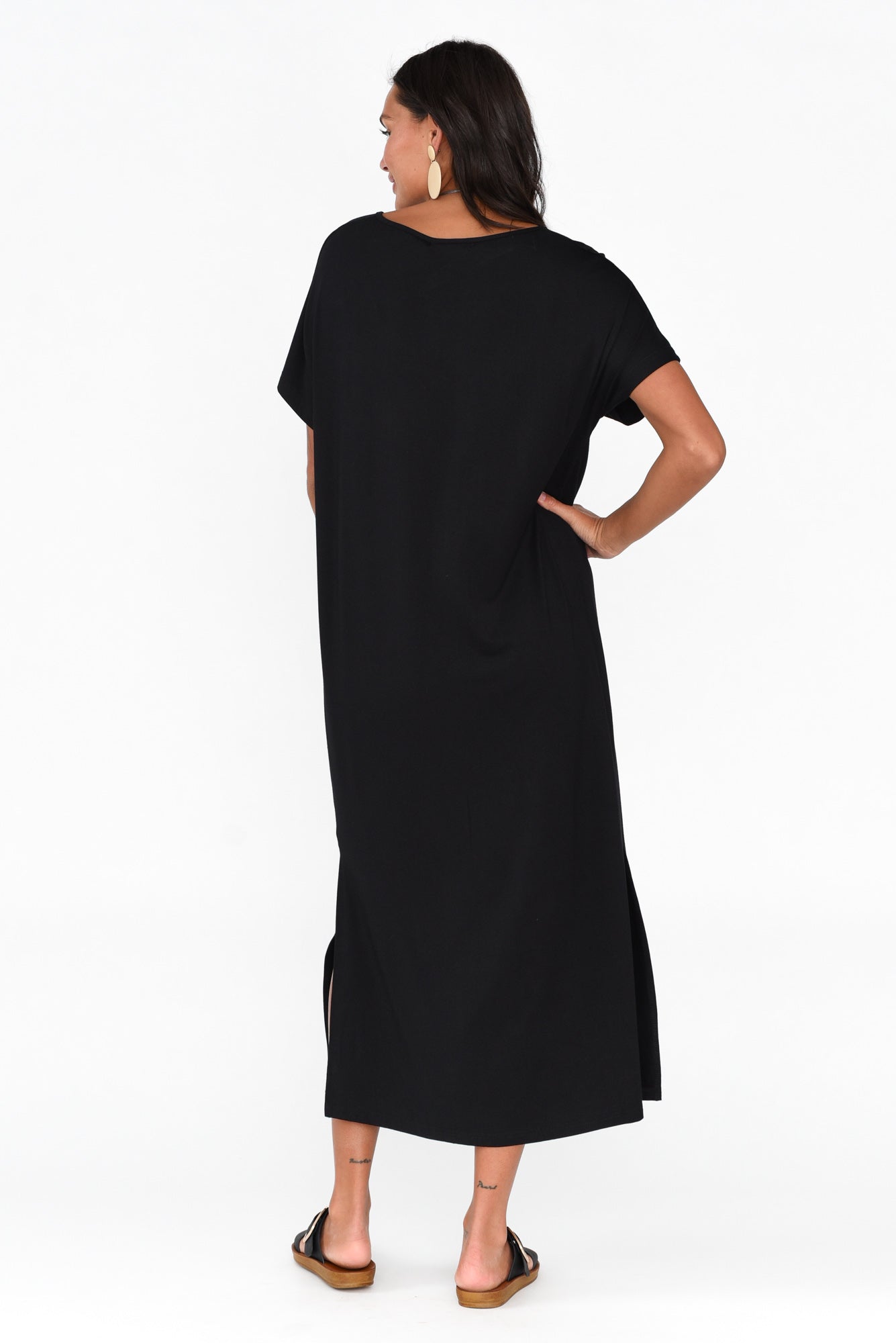 Dempsey Black Bamboo Midi Dress
