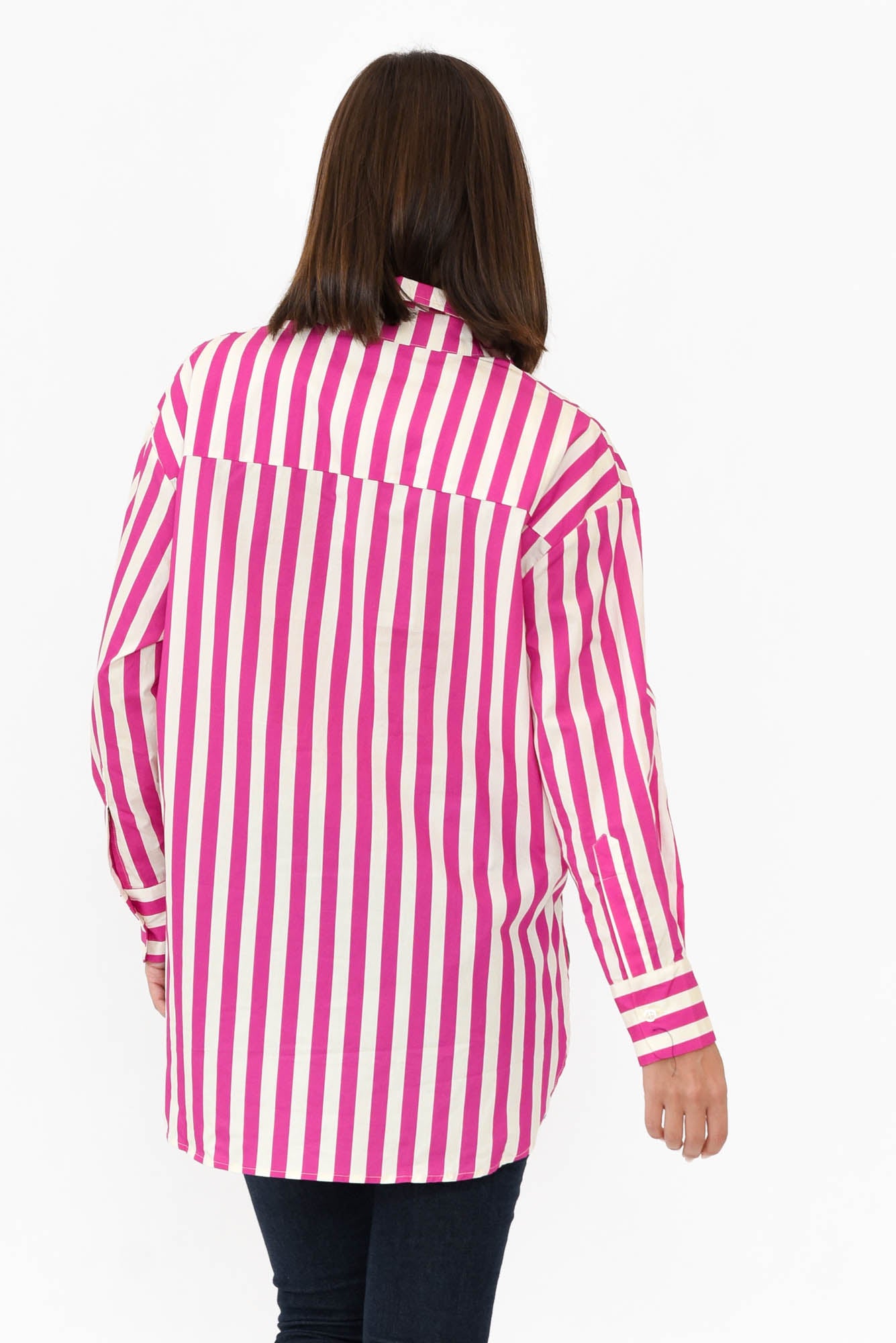 Presley Pink Stripe Cotton Poplin Shirt