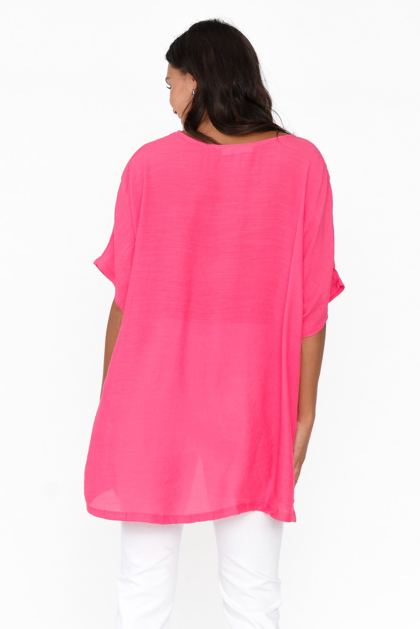 Elvira Hot Pink Drape Top