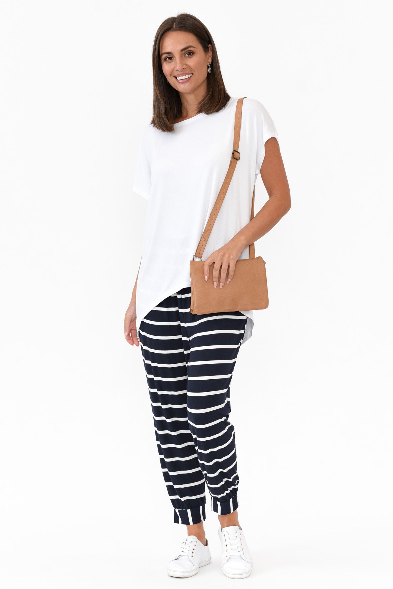 Tonkin Navy Stripe Bamboo 3/4 Pant