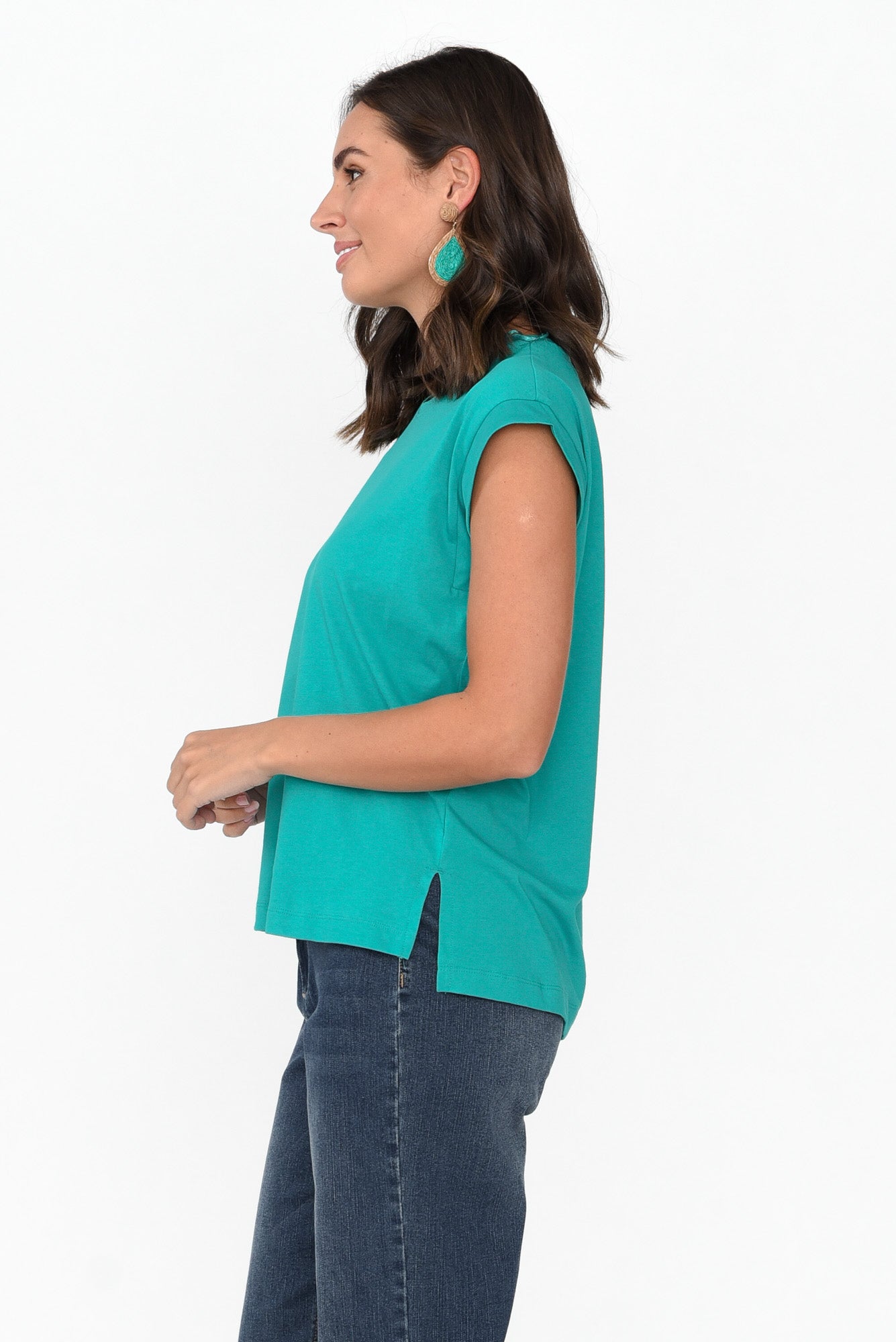 Michaela Jade Green Cotton Top