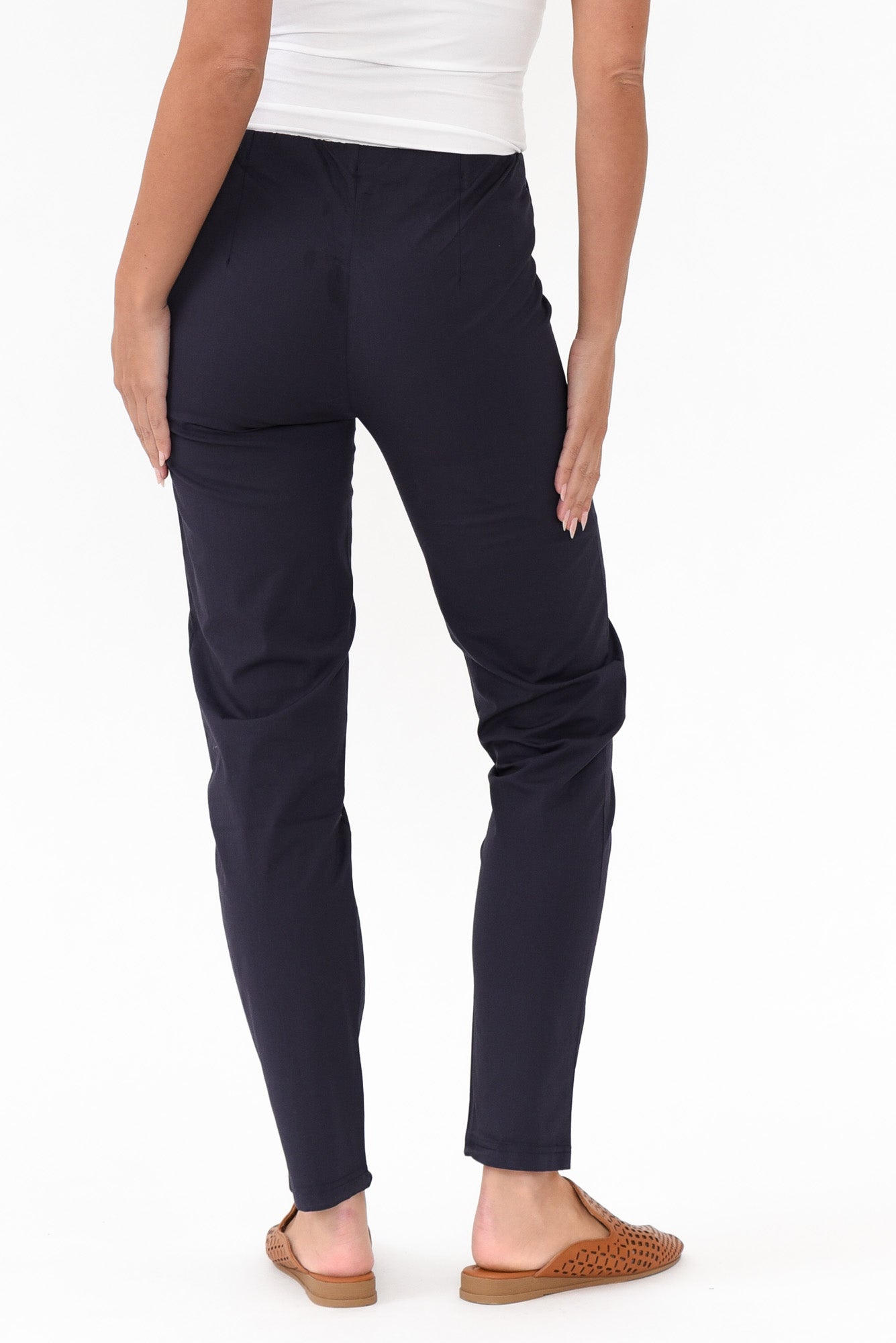 Devon Navy Cotton Stretch Pant