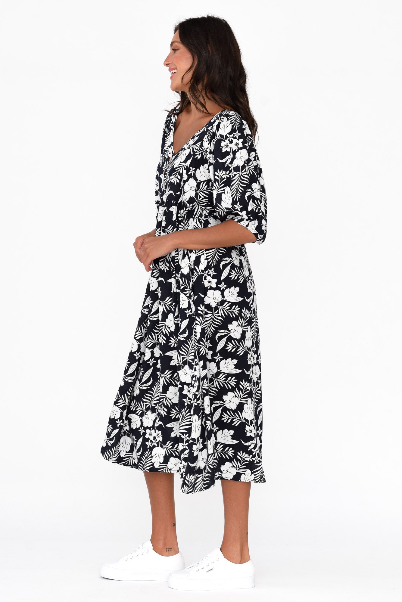 Kacey Black Garden Button Dress