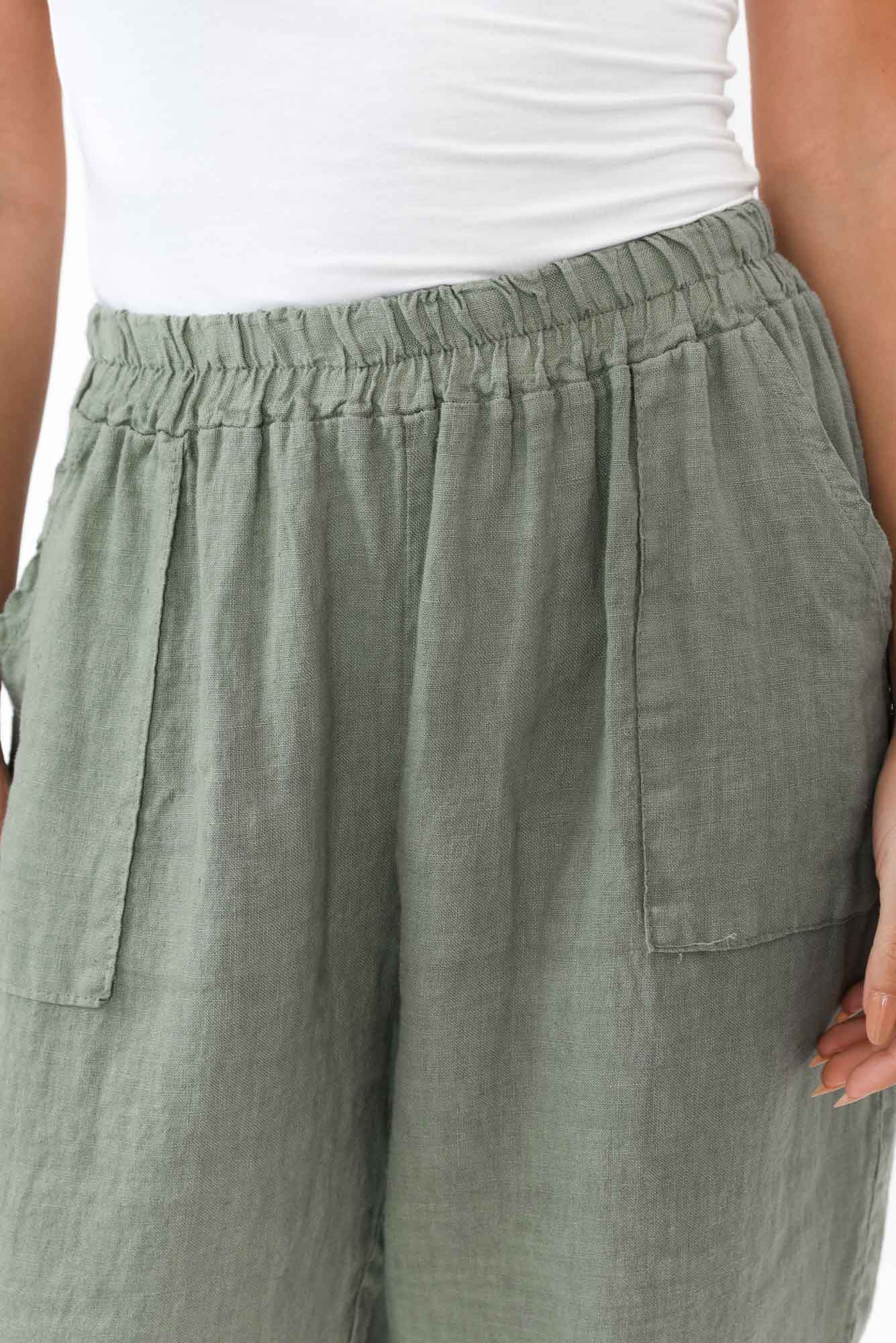 Carmichael Khaki Linen Capri Pant