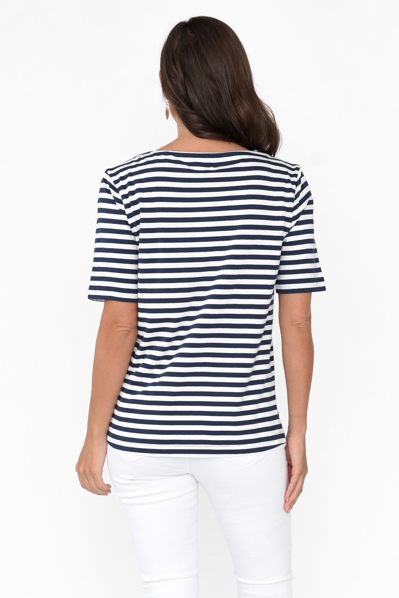 Rosalie Navy Stripe Cotton Tee