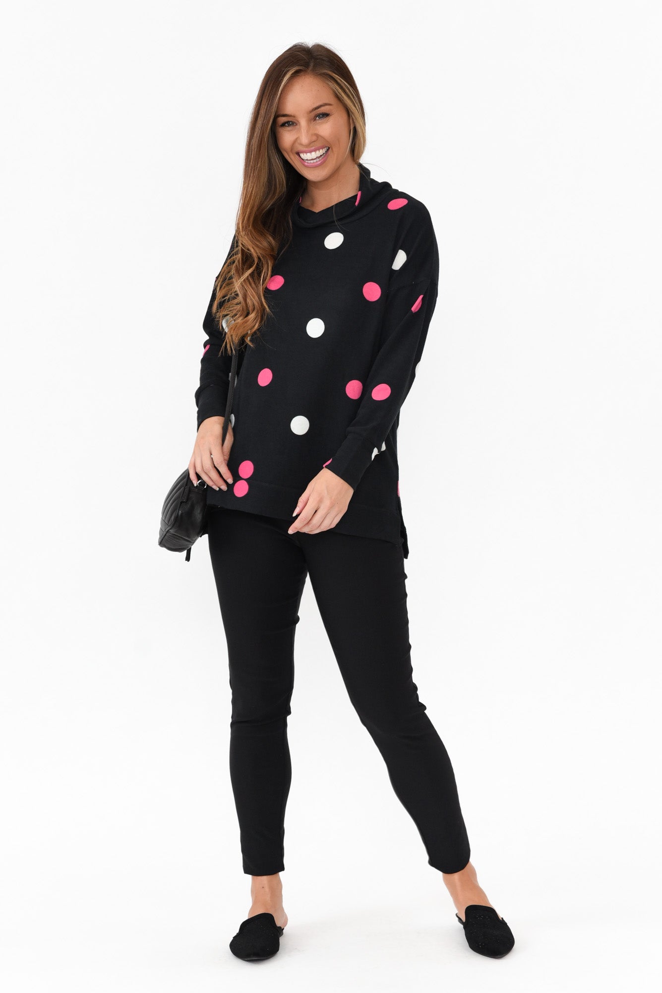 Ryland Pink Spot Cotton Blend Knit Jumper