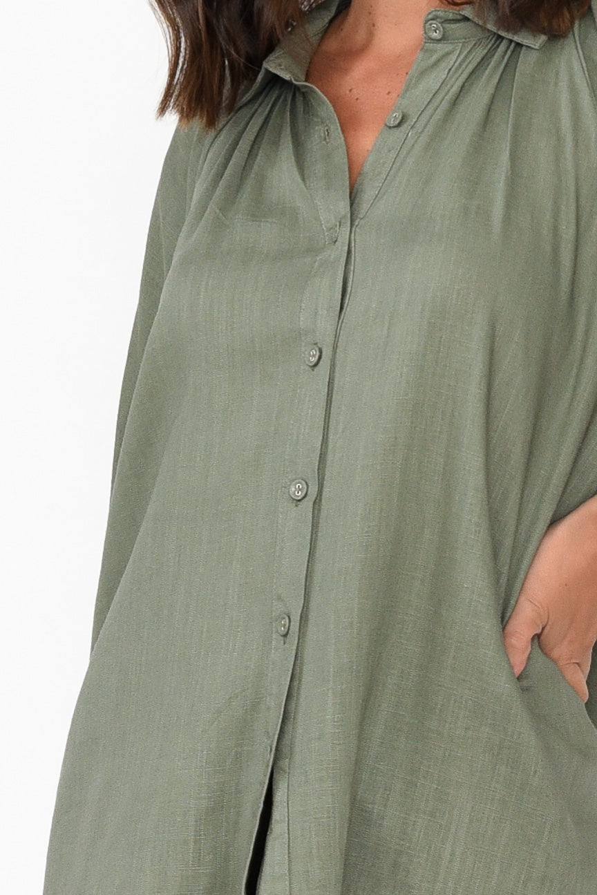 Amirah Khaki Button Up Shirt