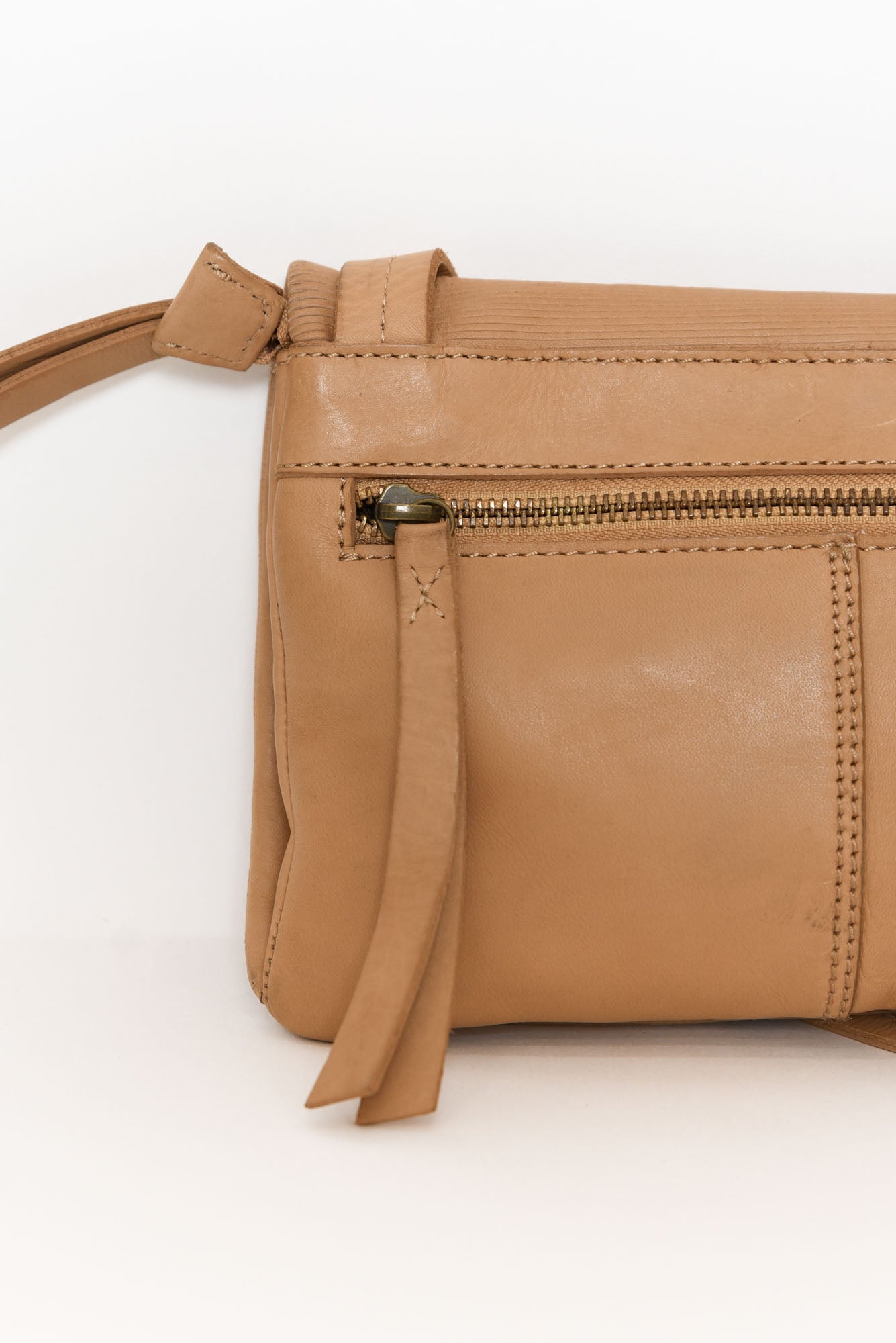 Georgia Tan Leather Crossbody Bag