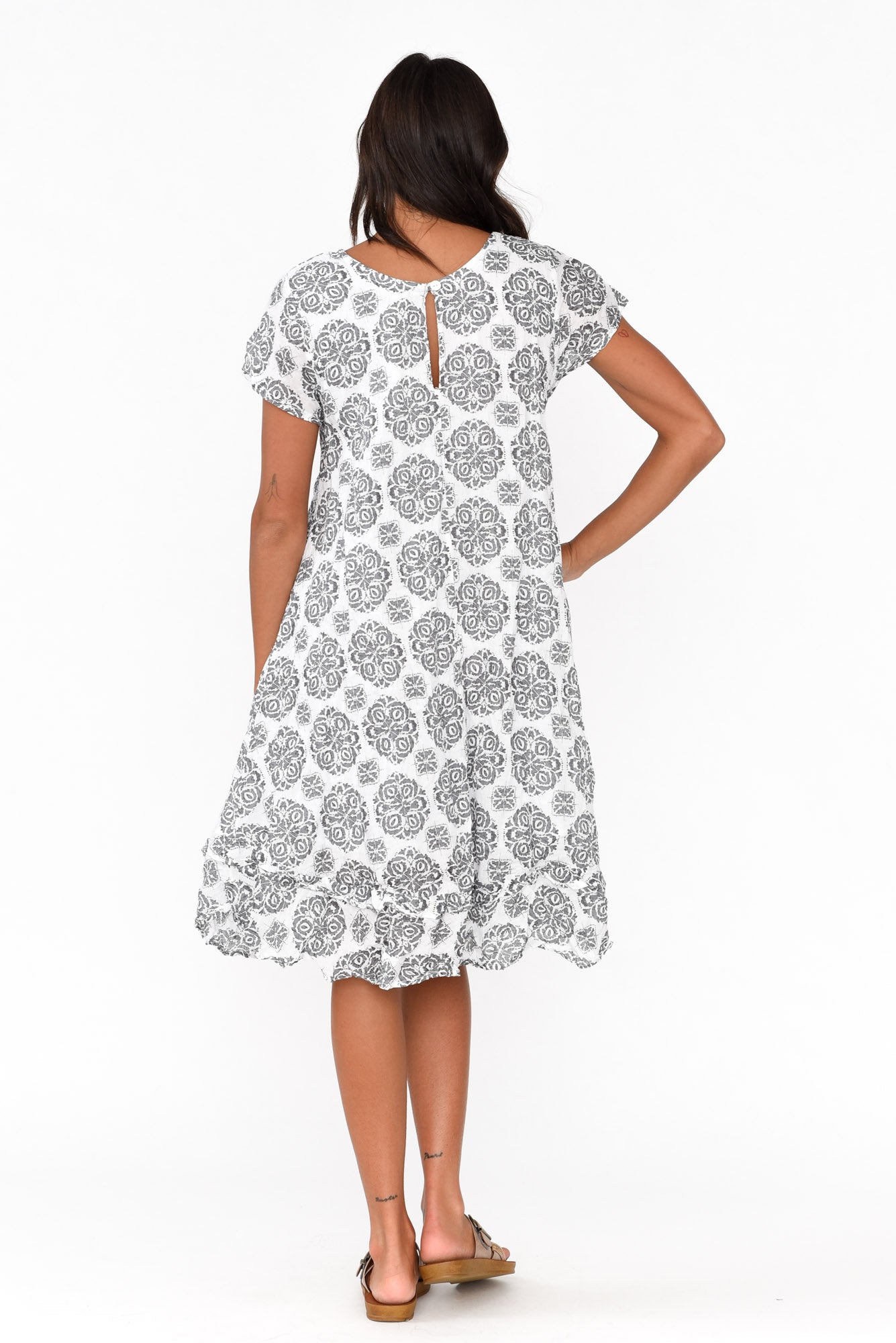 Lauren Grey Fiesta Crinkle Cotton Dress