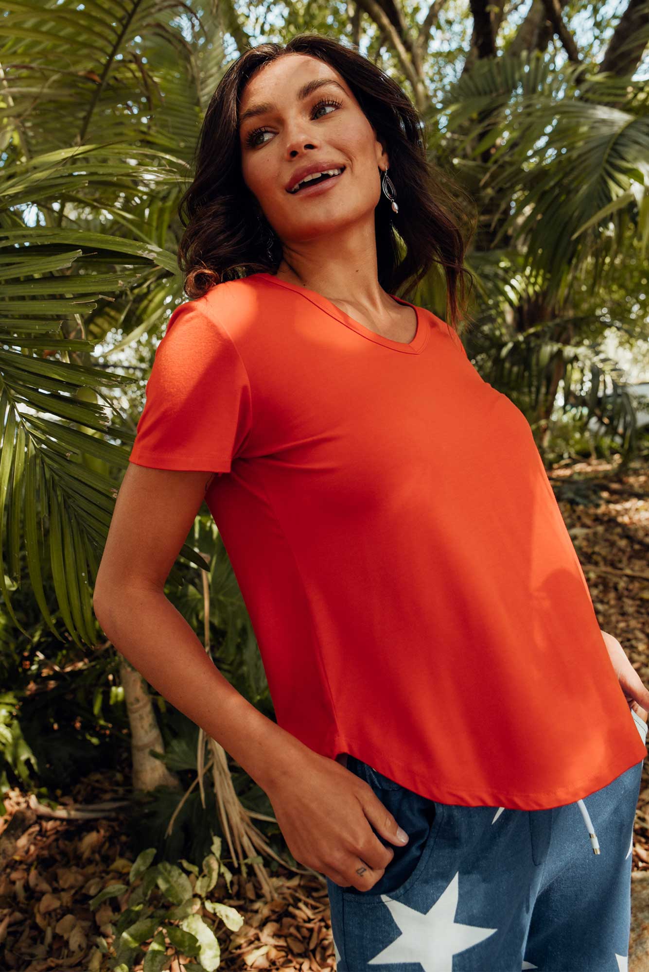 Veronica Red Bamboo Tee