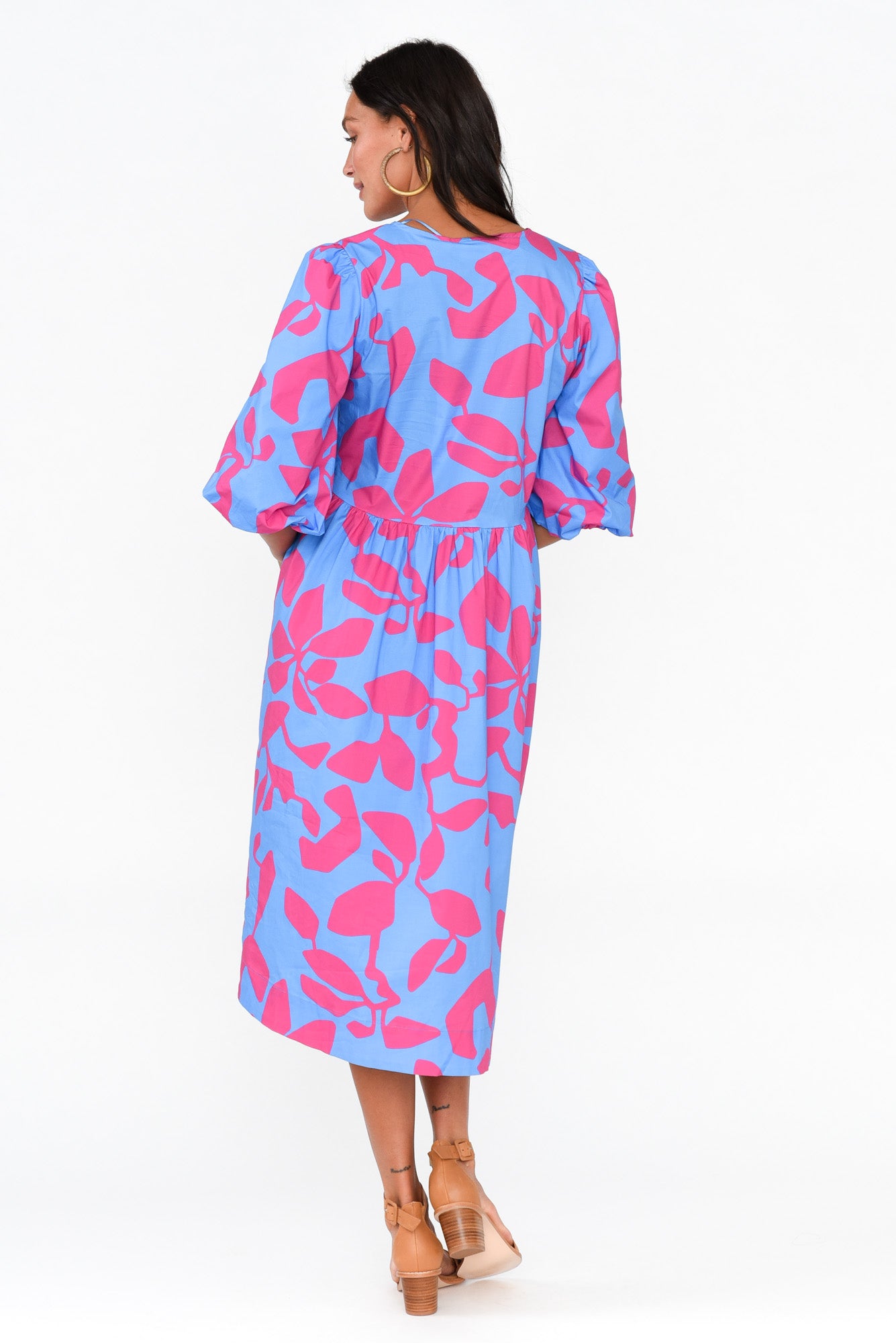 Darla Vivid Leaf Cotton Poplin Dress