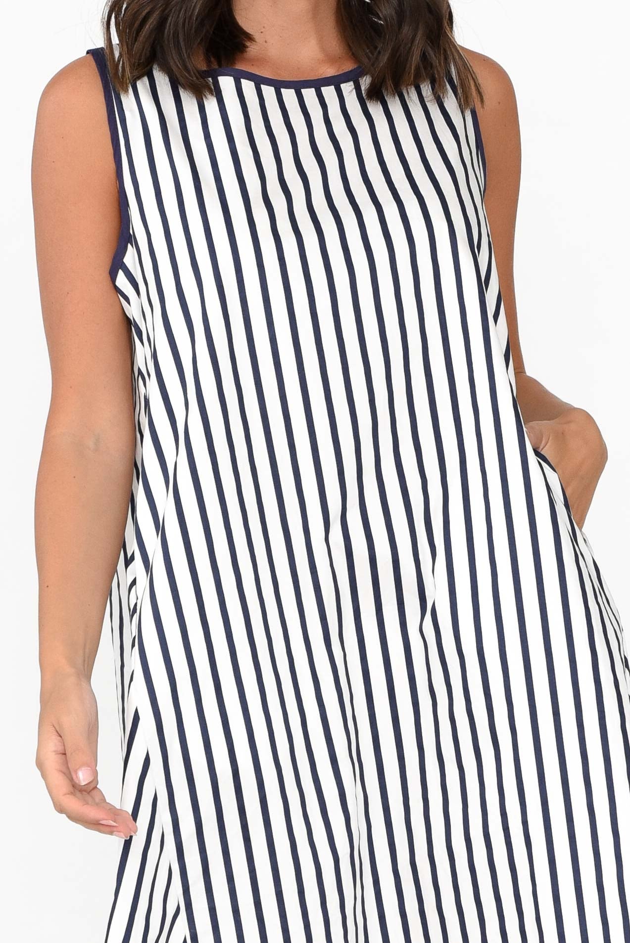Artemis White Stripe Cotton Dress