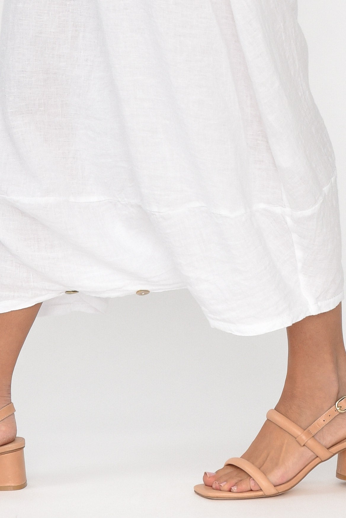 Lisette White Linen Pocket Skirt