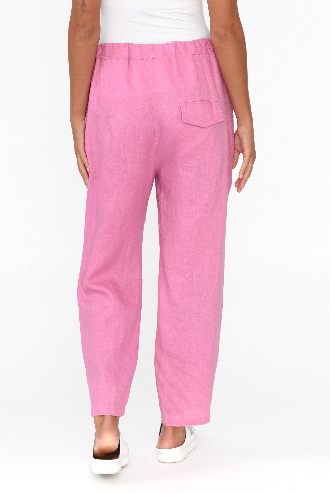 Marylou Pink Linen Pocket Pant