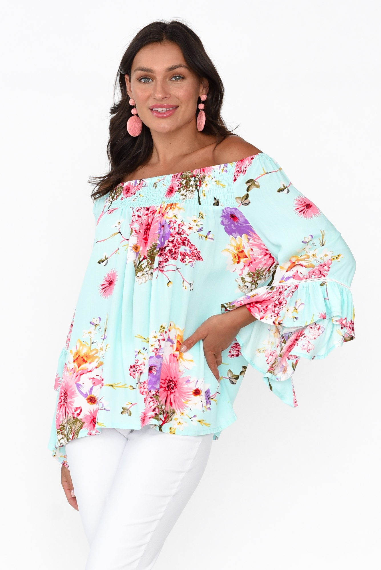 Amal Blue Cherry Blossom Top