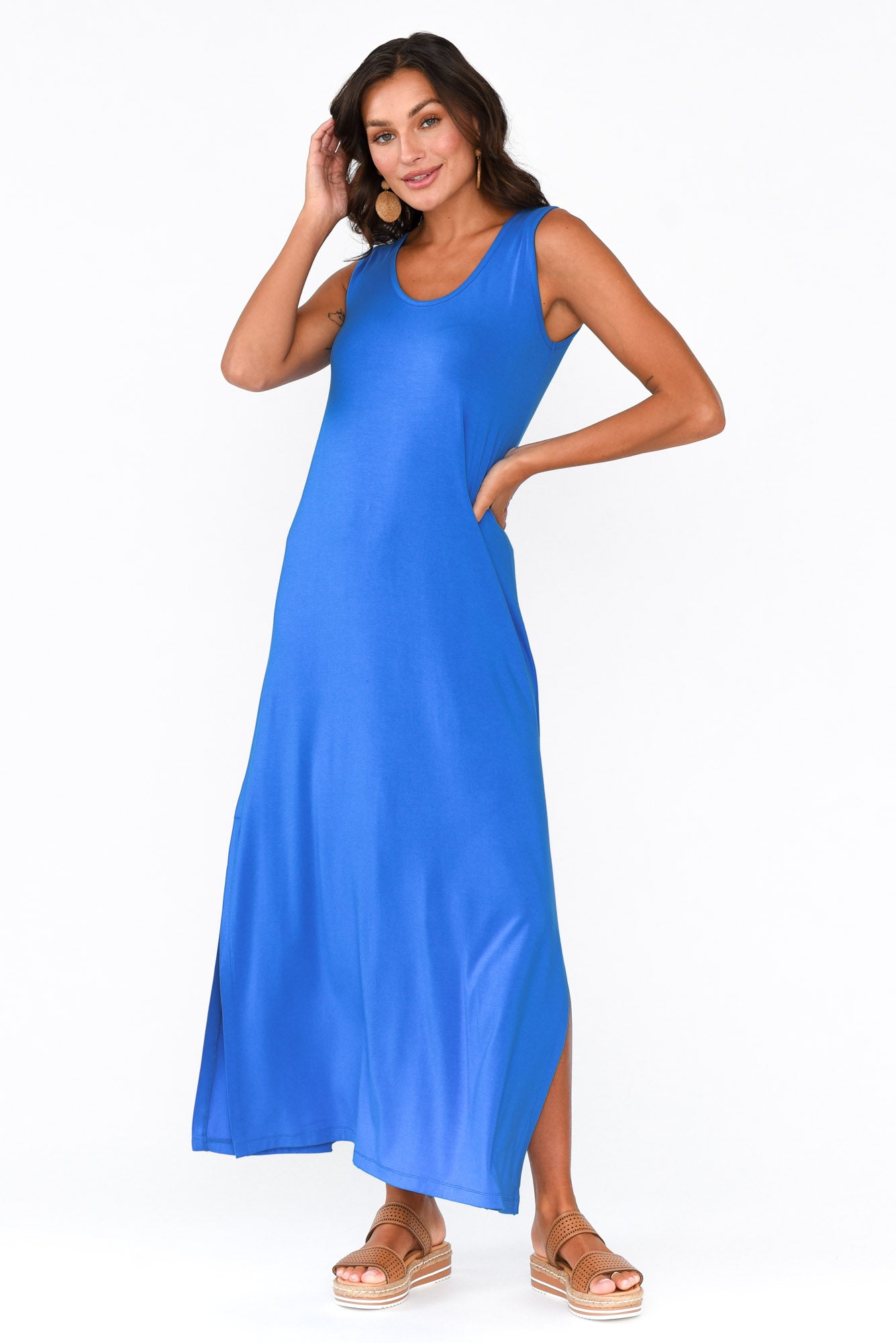 Janet Cobalt Bamboo Maxi Dress