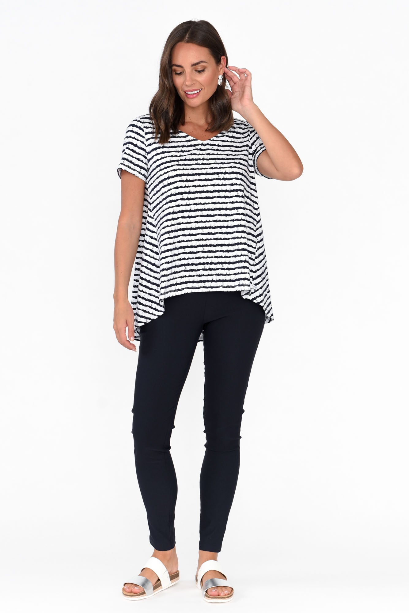Montreal Navy Stripe Cotton Tee