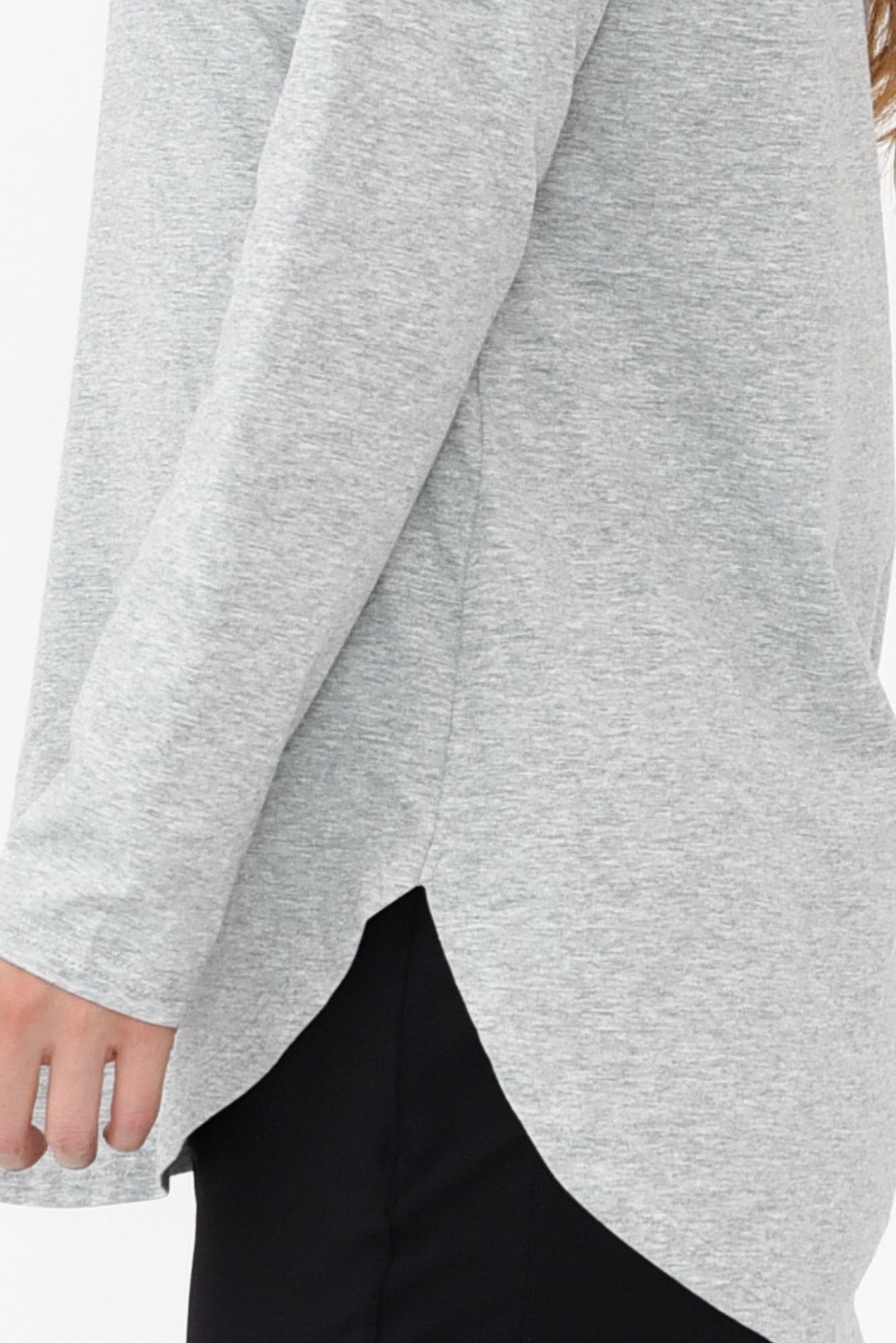 Archer Grey Cotton Long Sleeve Top