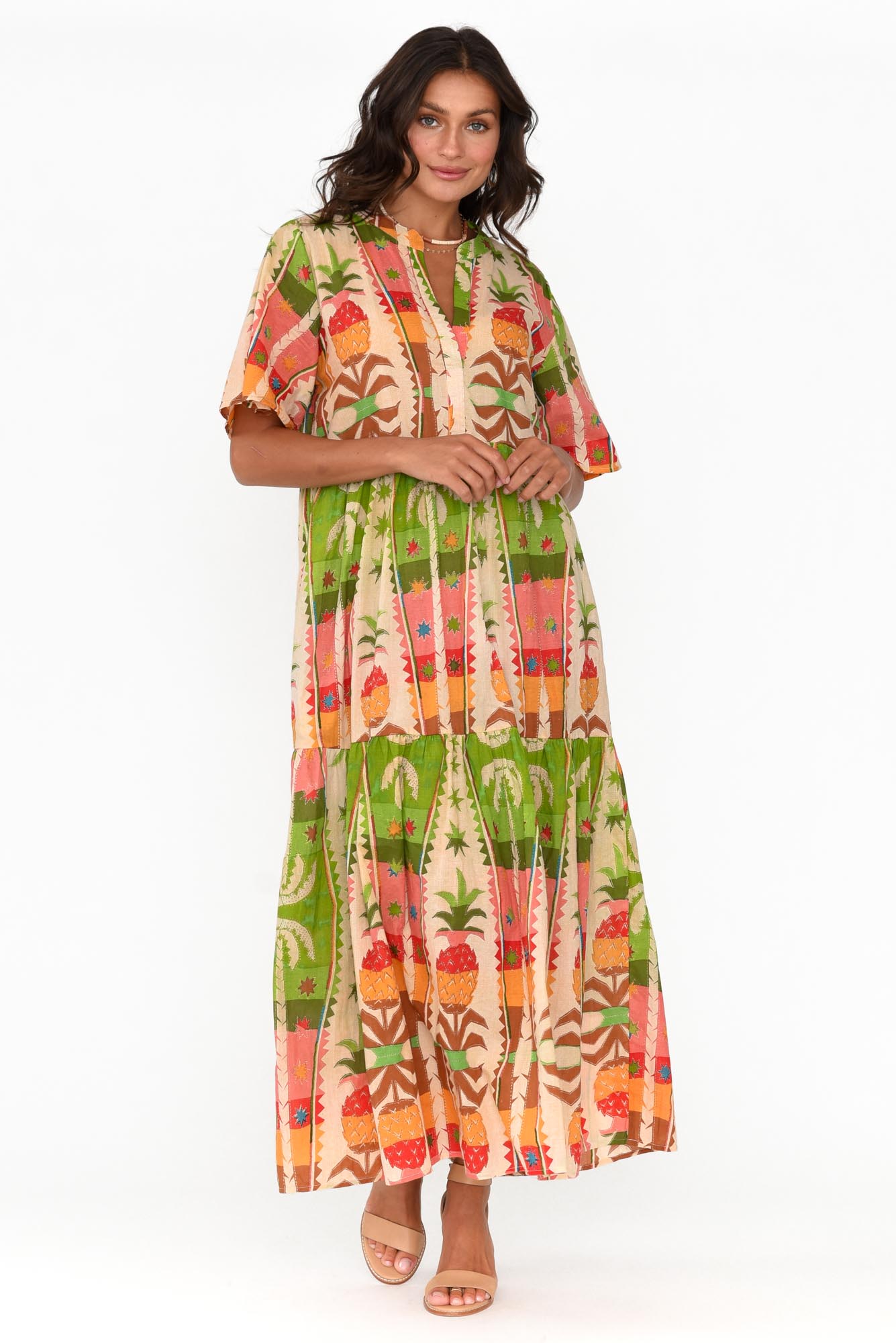 Lynwood Tropical Cotton Maxi Dress