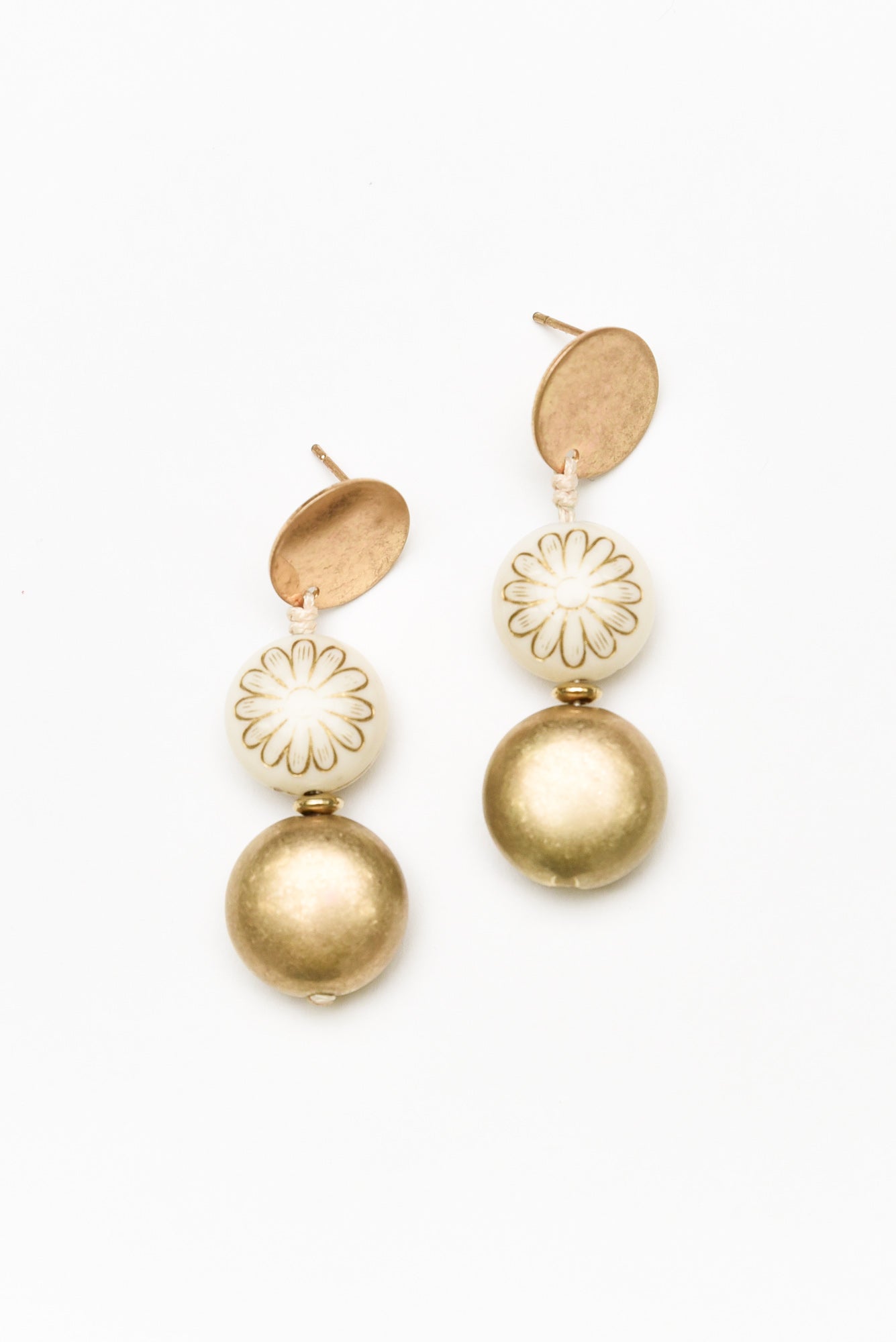 Wagner Gold Bead Drop Earring