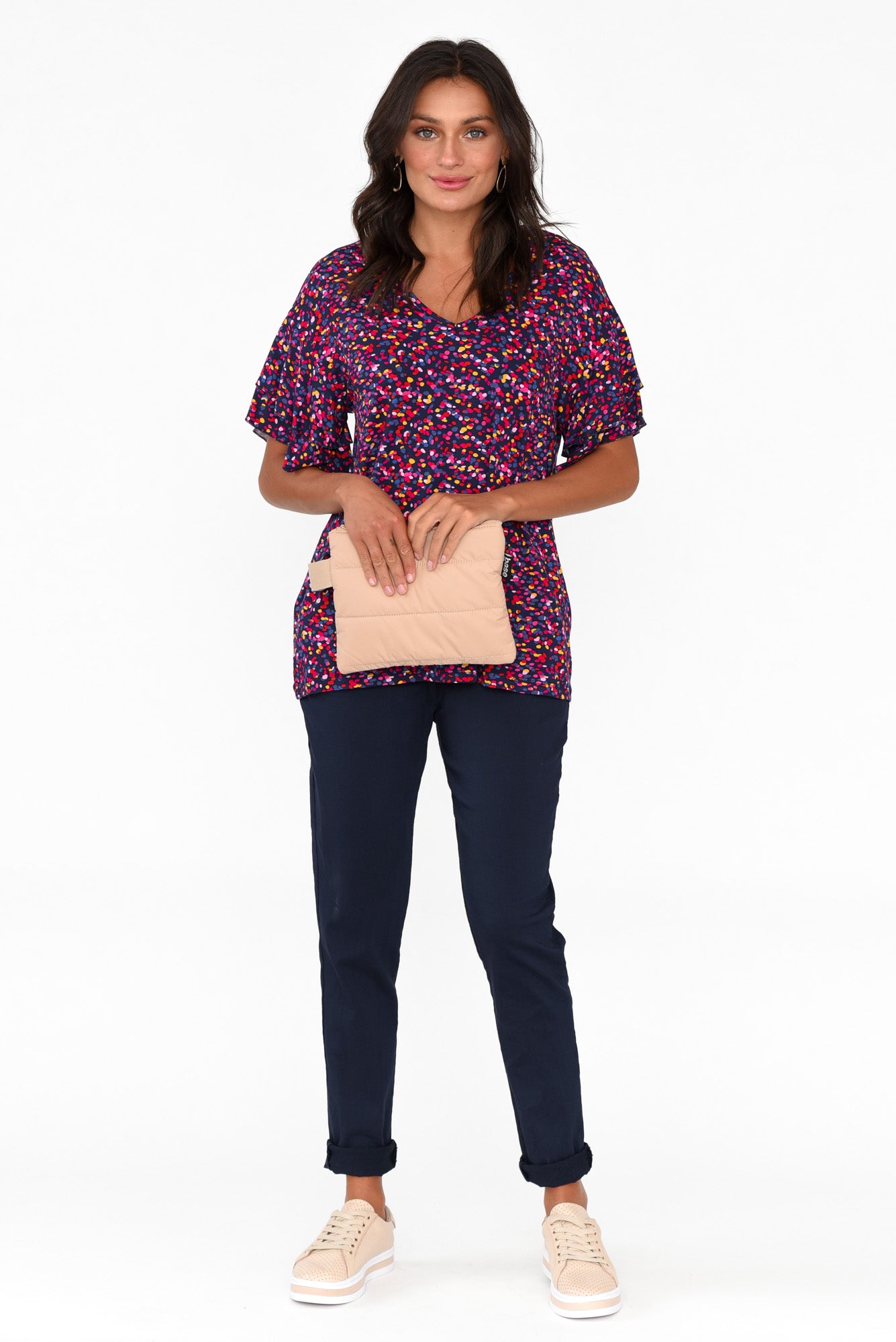 Ripon Confetti Frill Sleeve Top