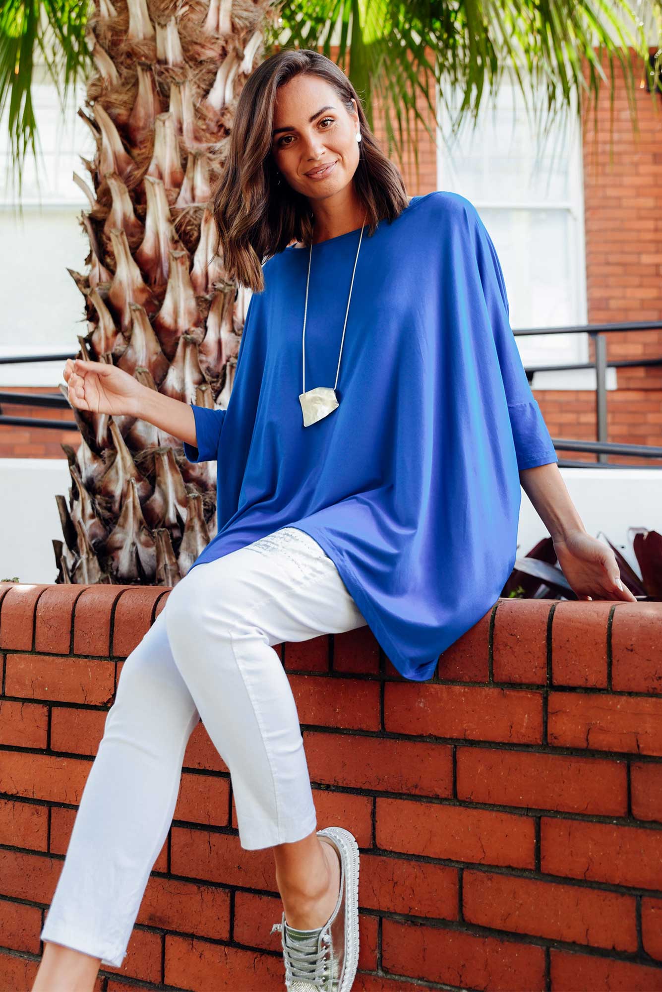 Simplicity Cobalt Bamboo Drape Top