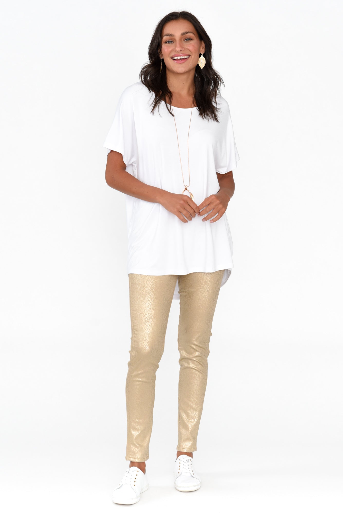 Bonita Gold Animal Foil Stretch Pant