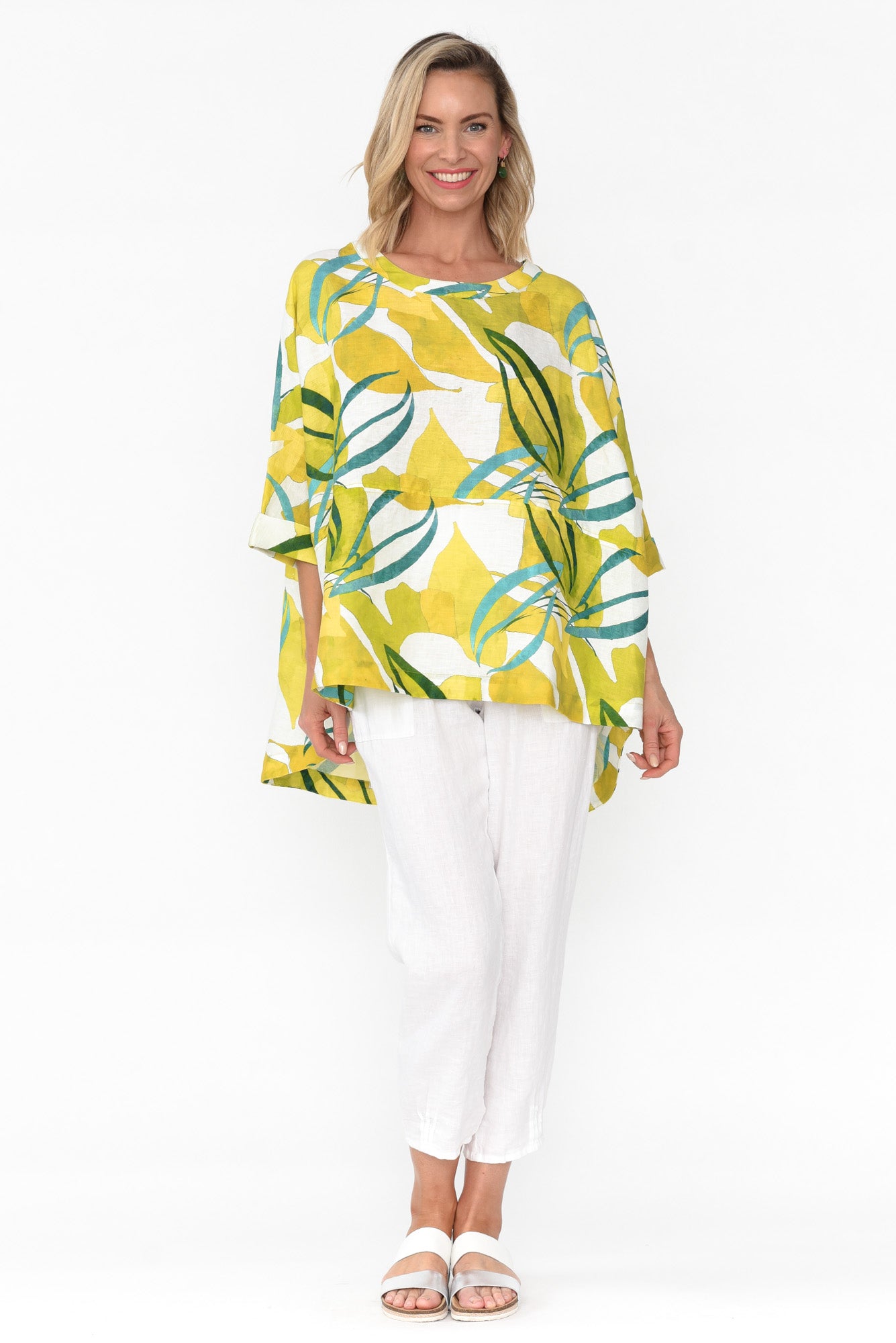 Huxton Yellow Garden Pleat Top