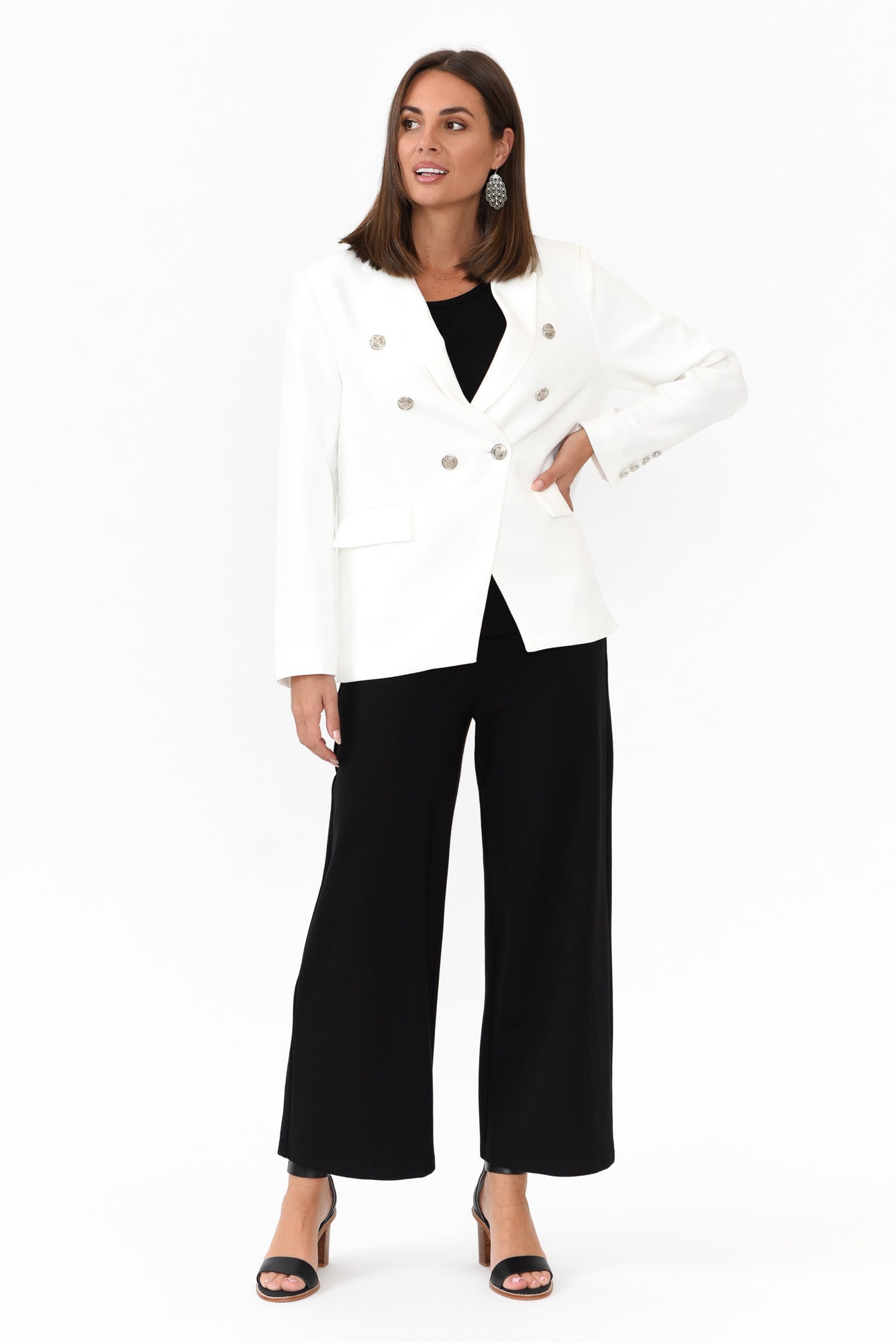 Lauren White Double Breasted Blazer
